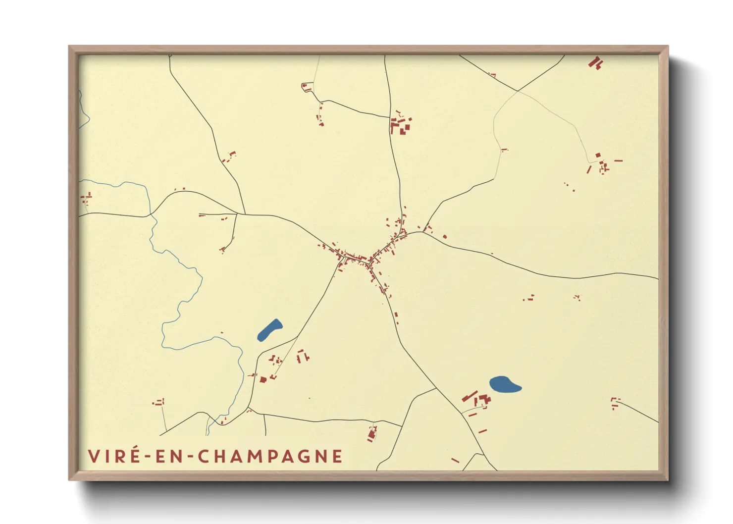 Une affiche de carte sur Viré-en-Champagne