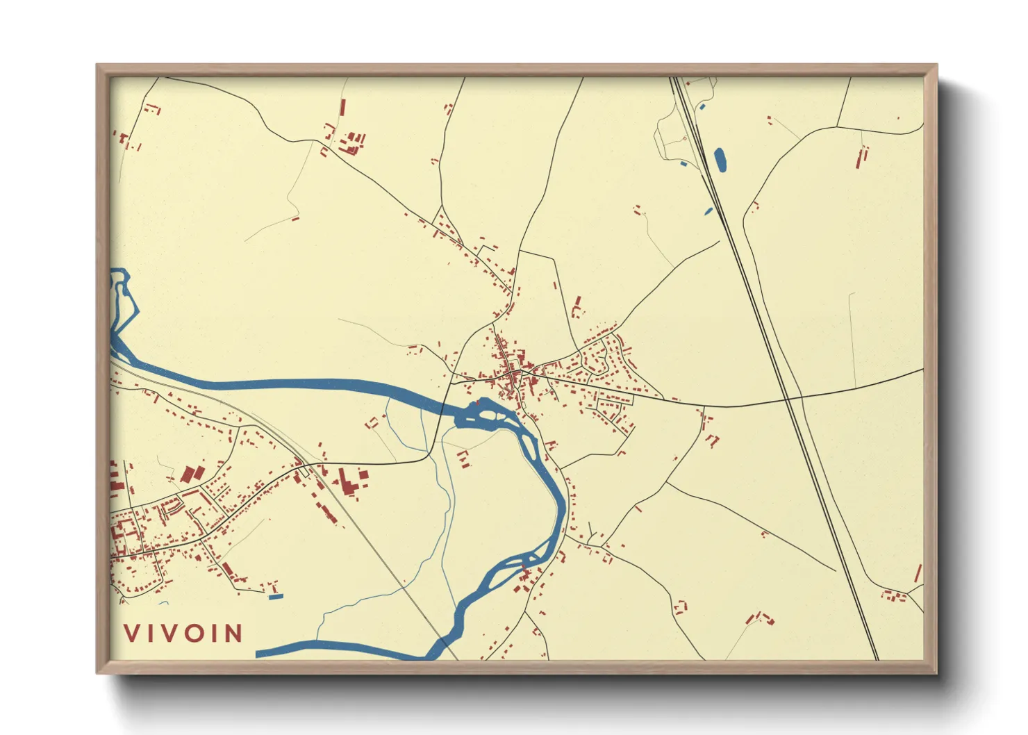 Une affiche de carte sur Vivoin