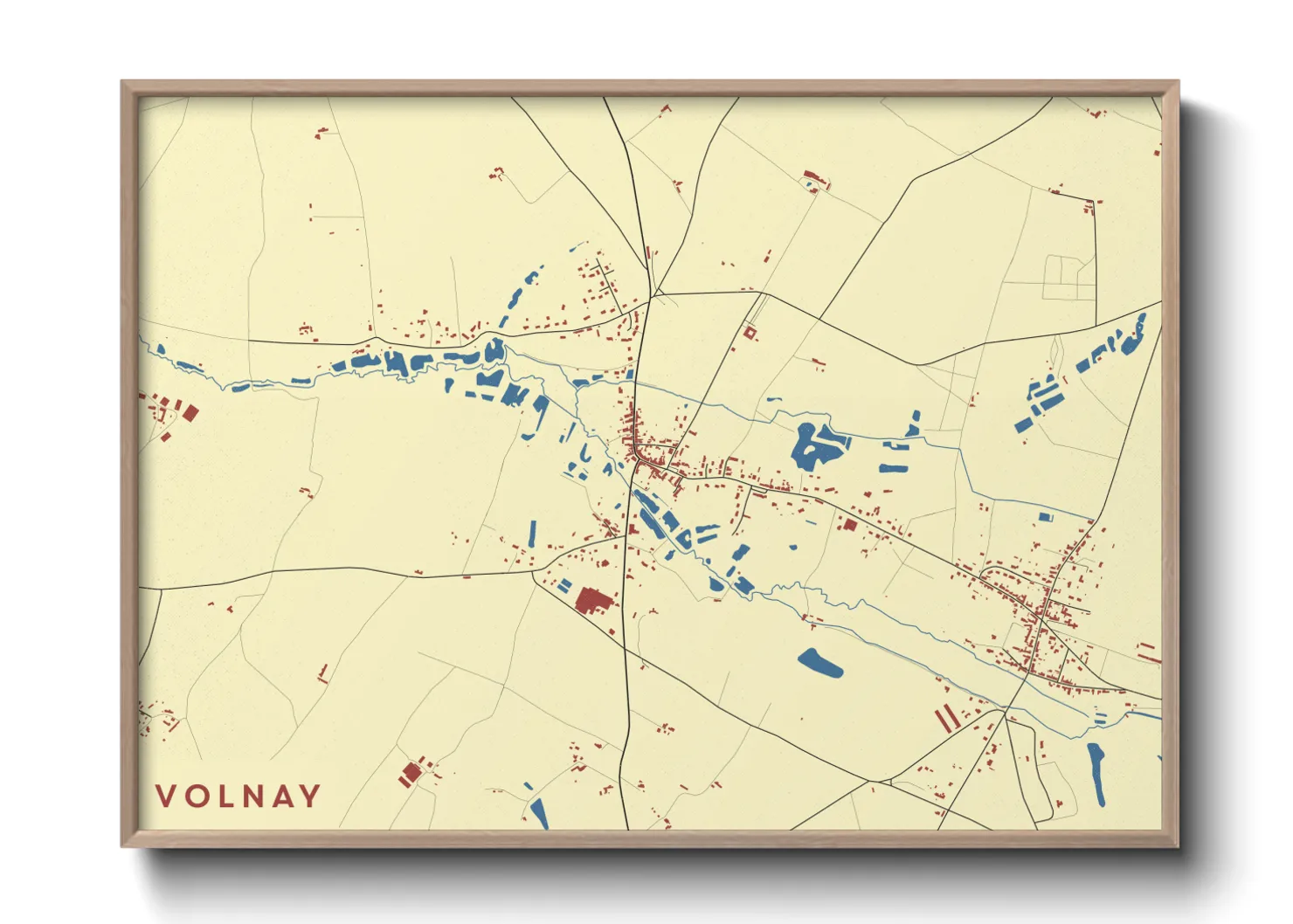 Une affiche de carte sur Volnay