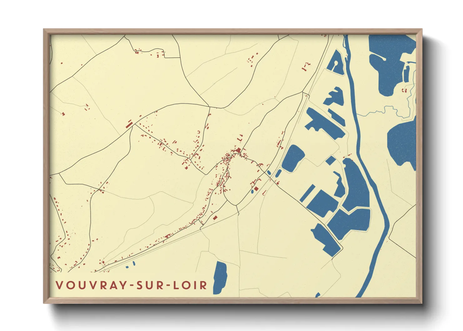 Une affiche de carte sur Vouvray-sur-Loir