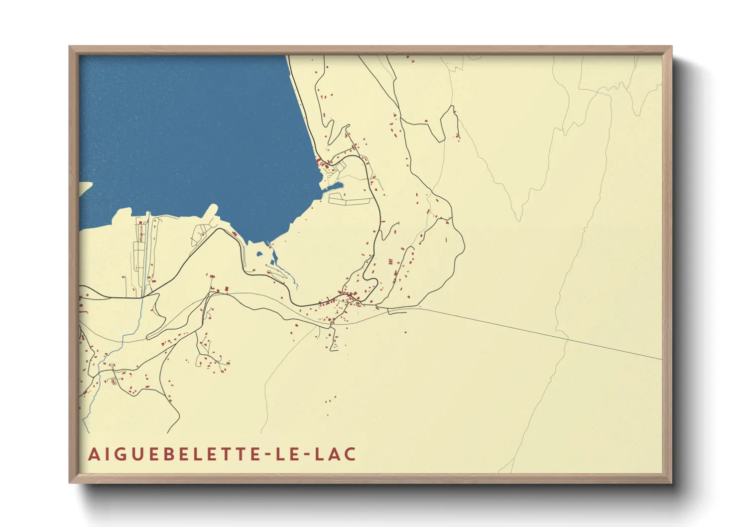 Une affiche de carte sur Aiguebelette-le-Lac