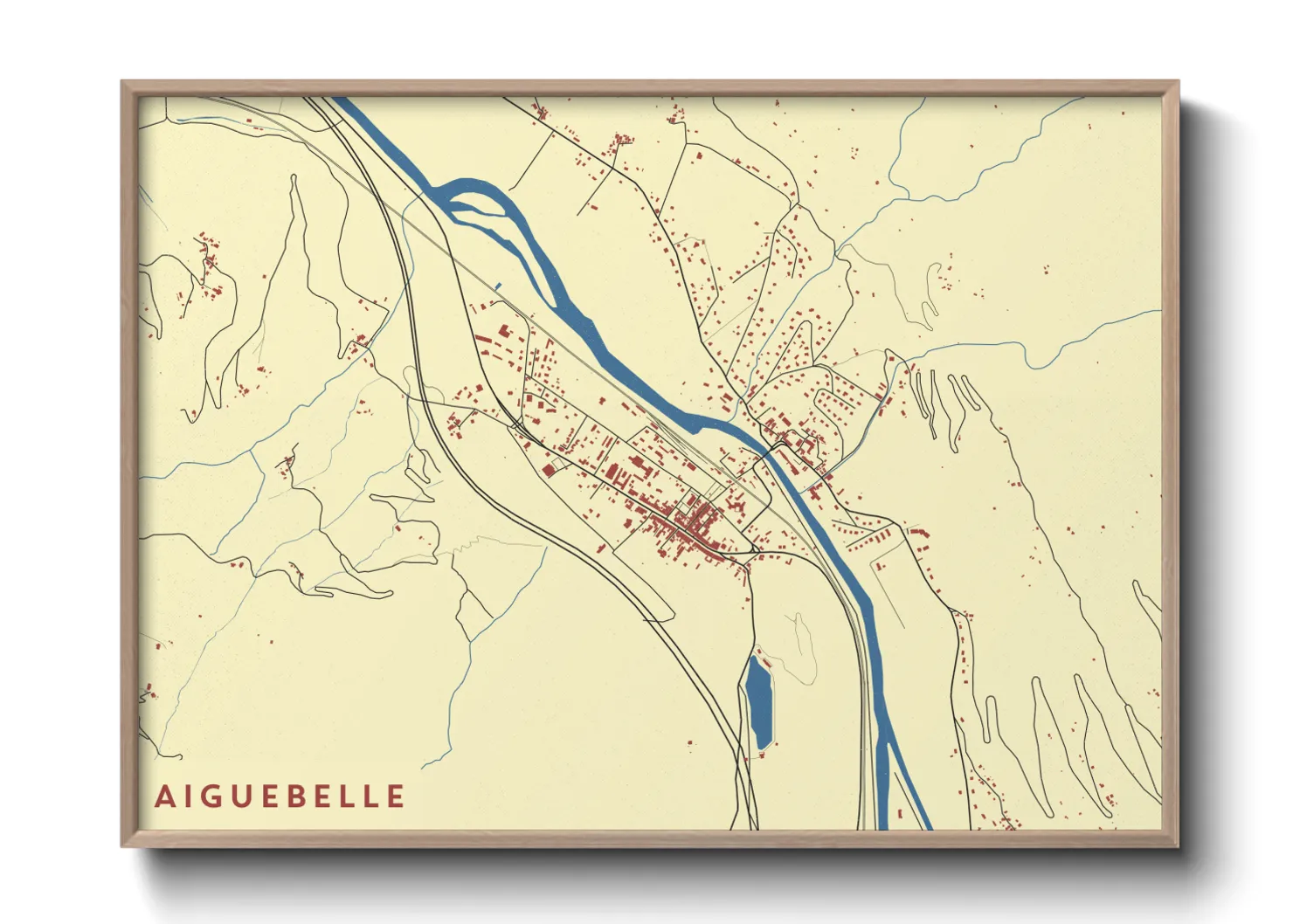 Une affiche de carte sur Aiguebelle