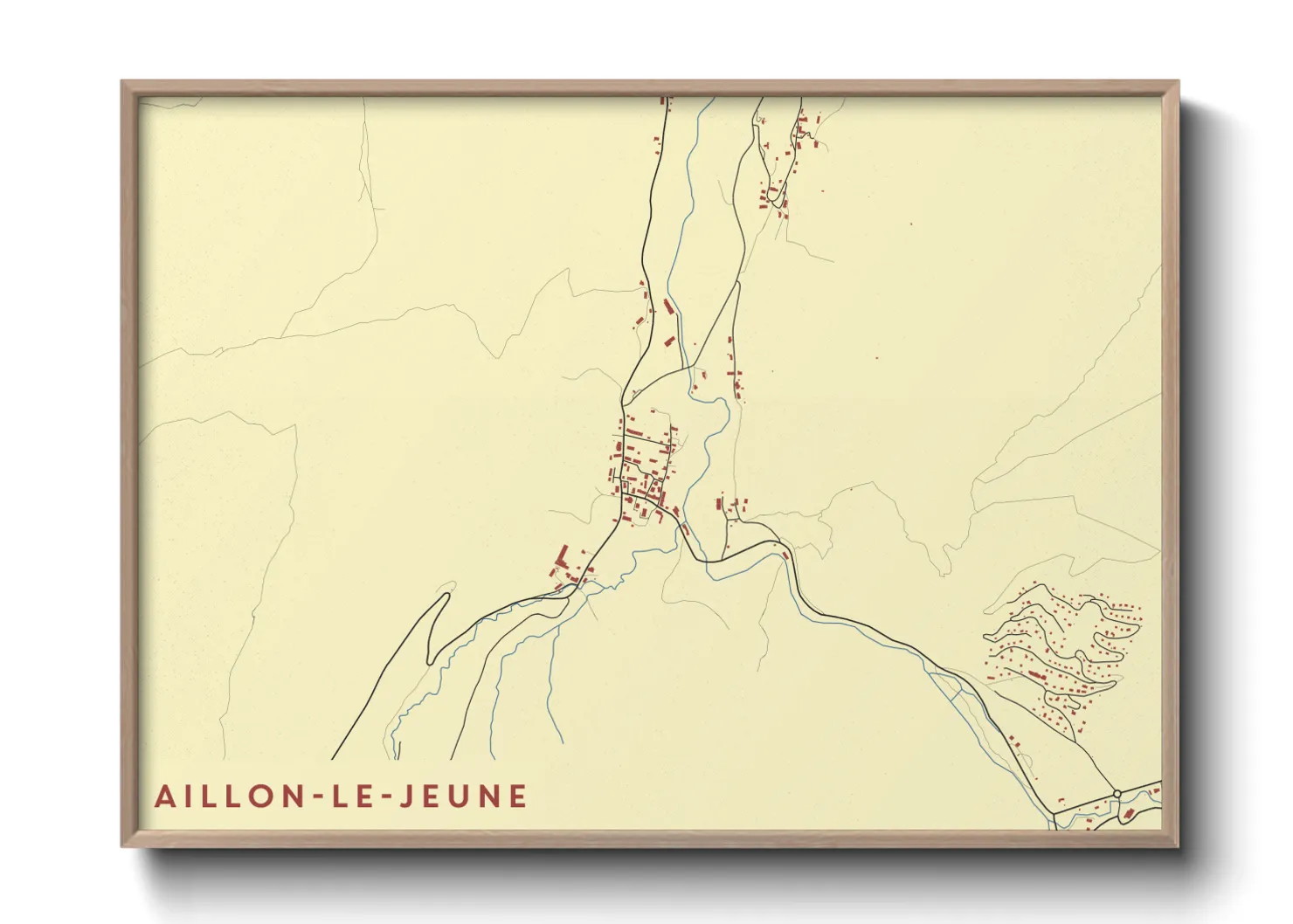 Une affiche de carte sur Aillon-le-Jeune