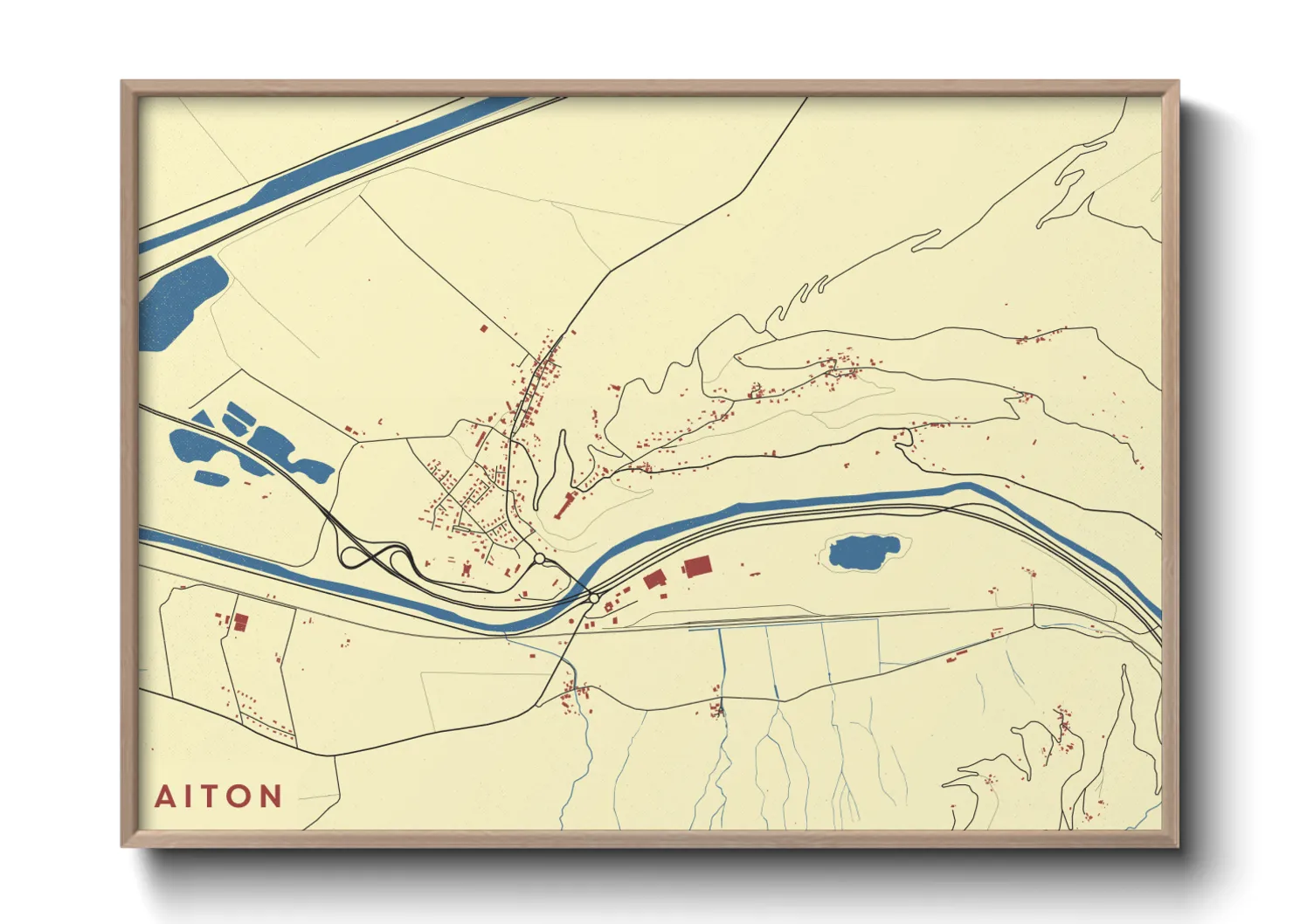 Une affiche de carte sur Aiton