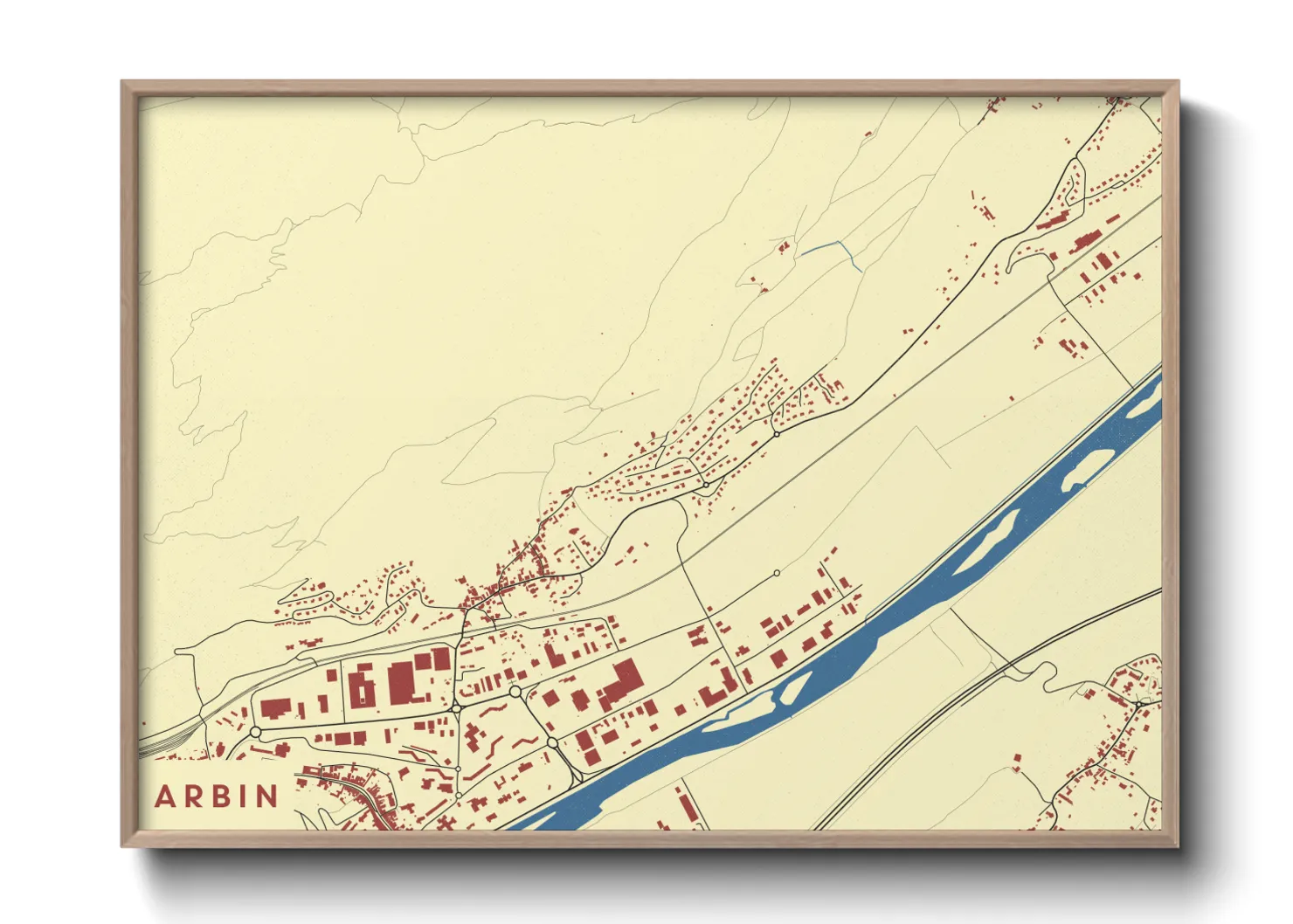 Une affiche de carte sur Arbin