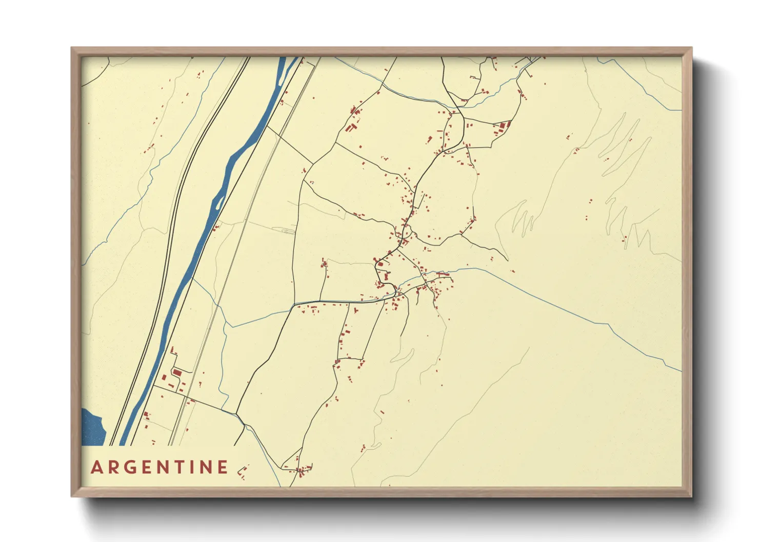 Une affiche de carte sur Argentine