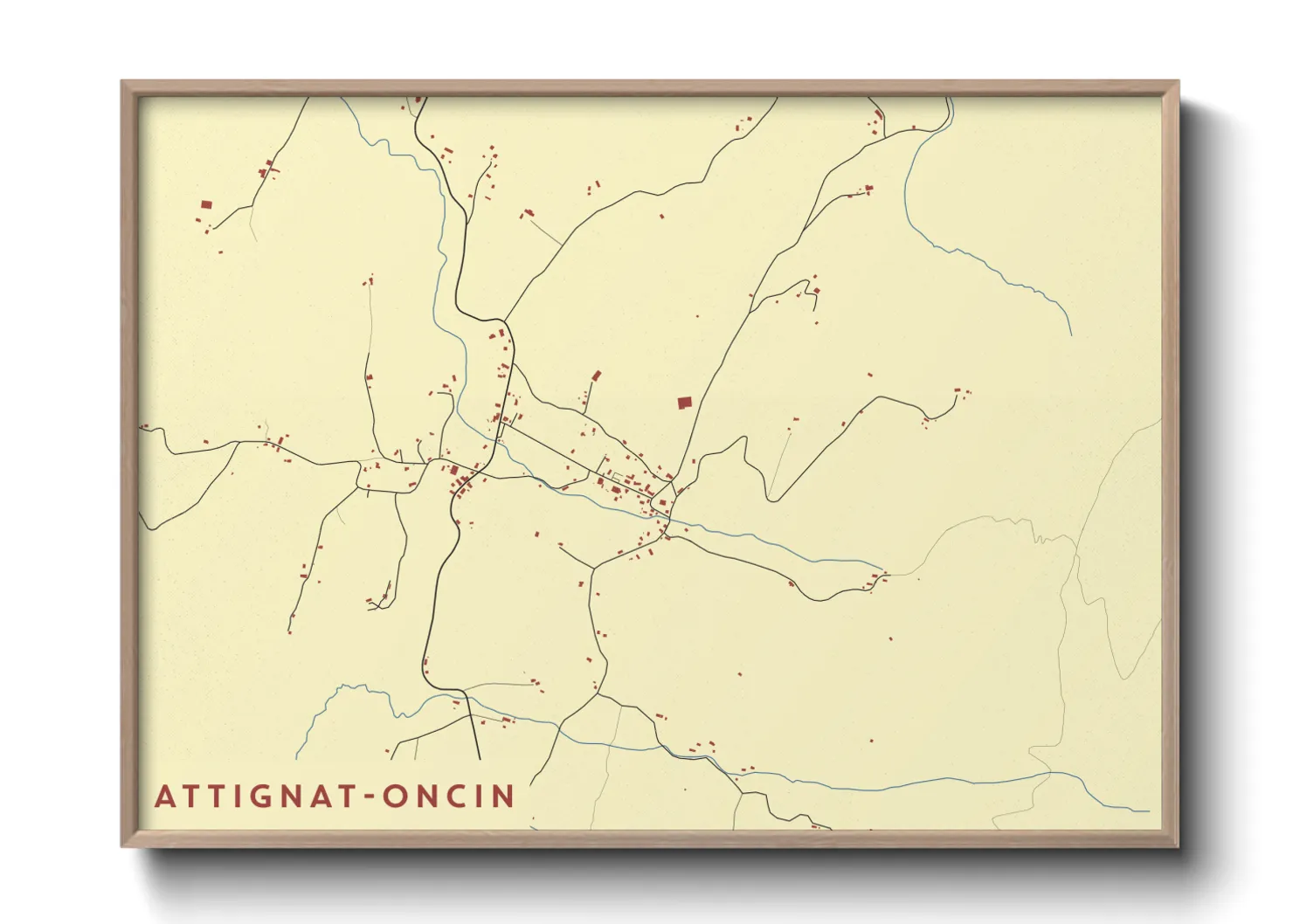 Une affiche de carte sur Attignat-Oncin