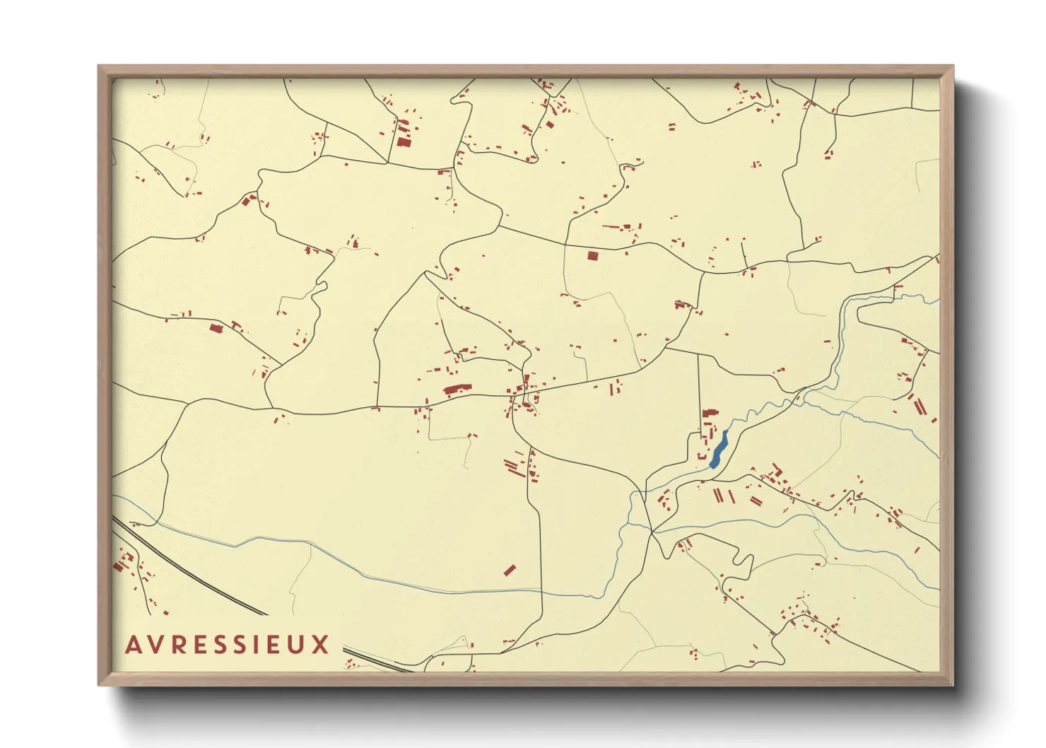 Une affiche de carte sur Avressieux