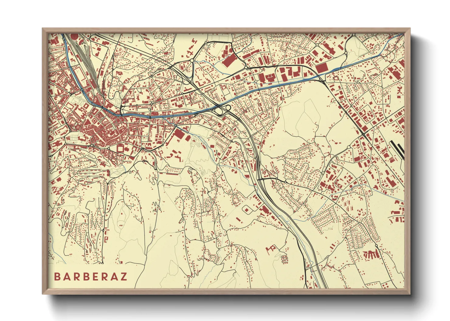Une affiche de carte sur Barberaz