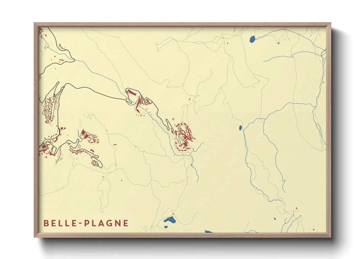 Une affiche de carte sur Belle-Plagne