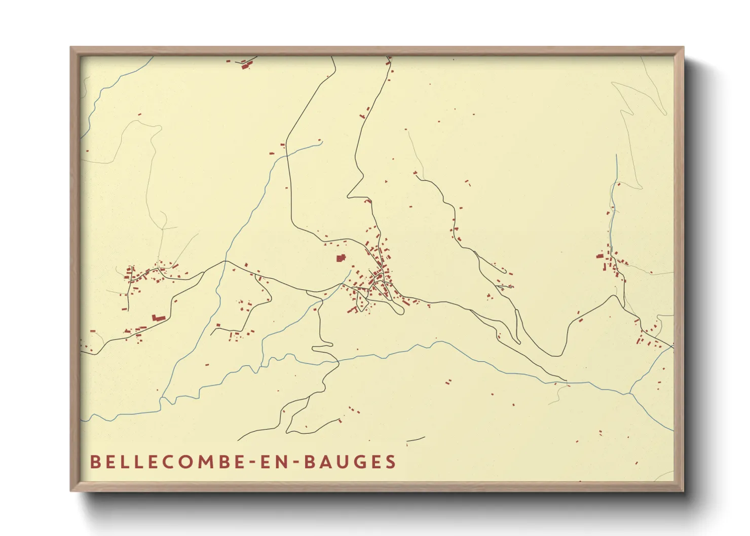 Une affiche de carte sur Bellecombe-en-Bauges