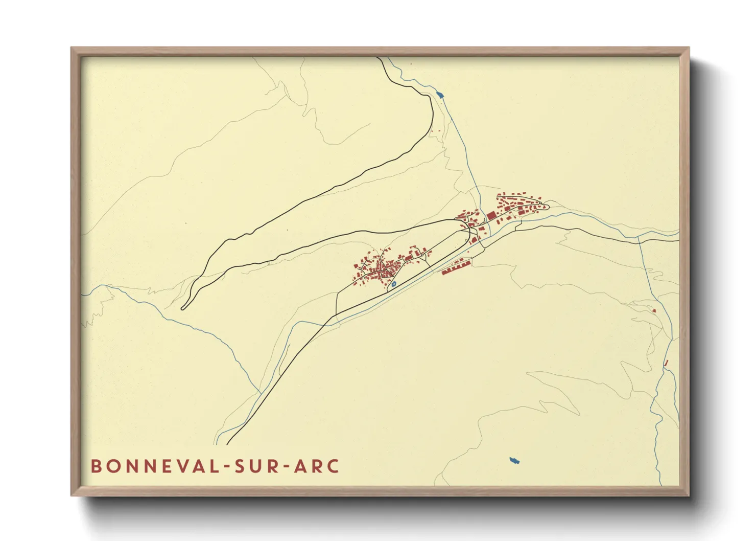 Une affiche de carte sur Bonneval-sur-Arc