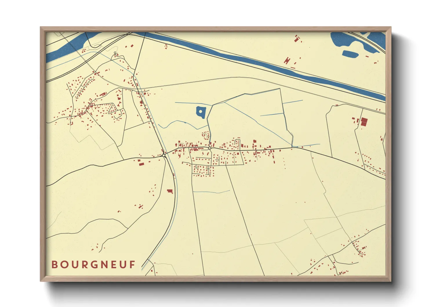 Une affiche de carte sur Bourgneuf
