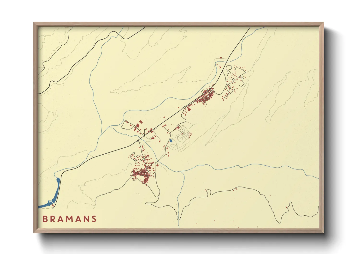 Une affiche de carte sur Bramans