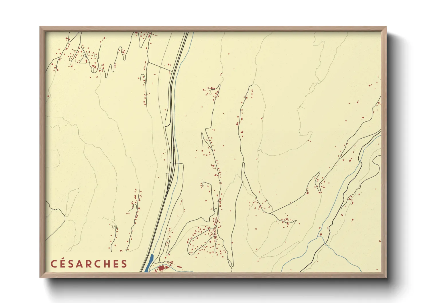 Une affiche de carte sur Césarches