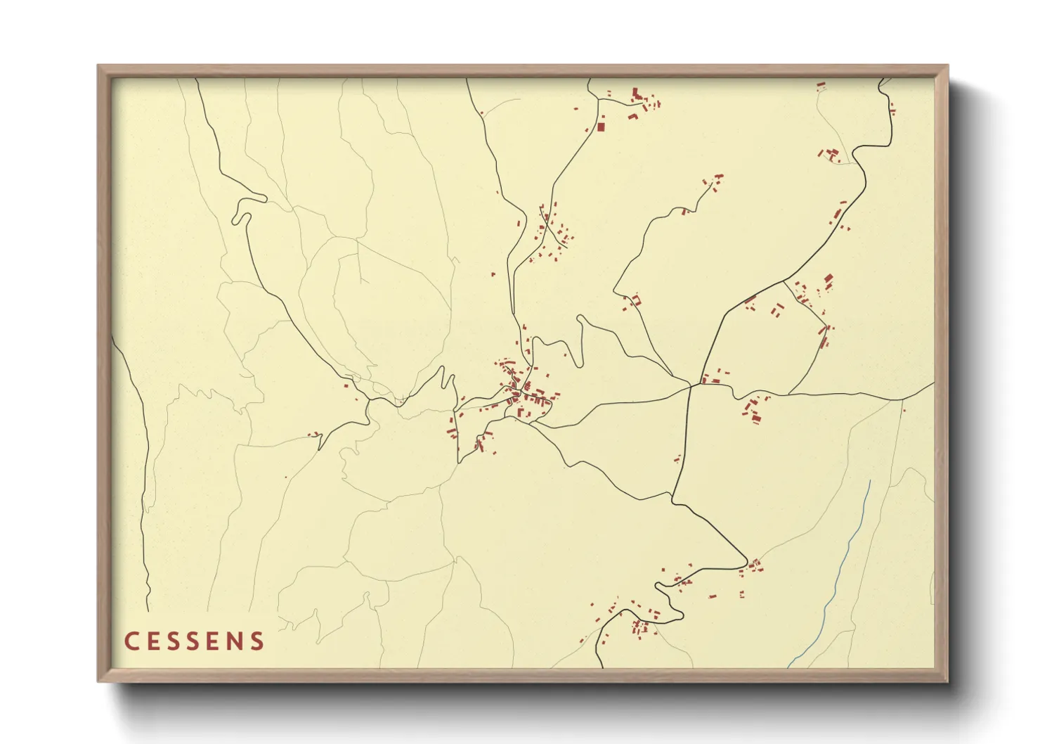 Une affiche de carte sur Cessens