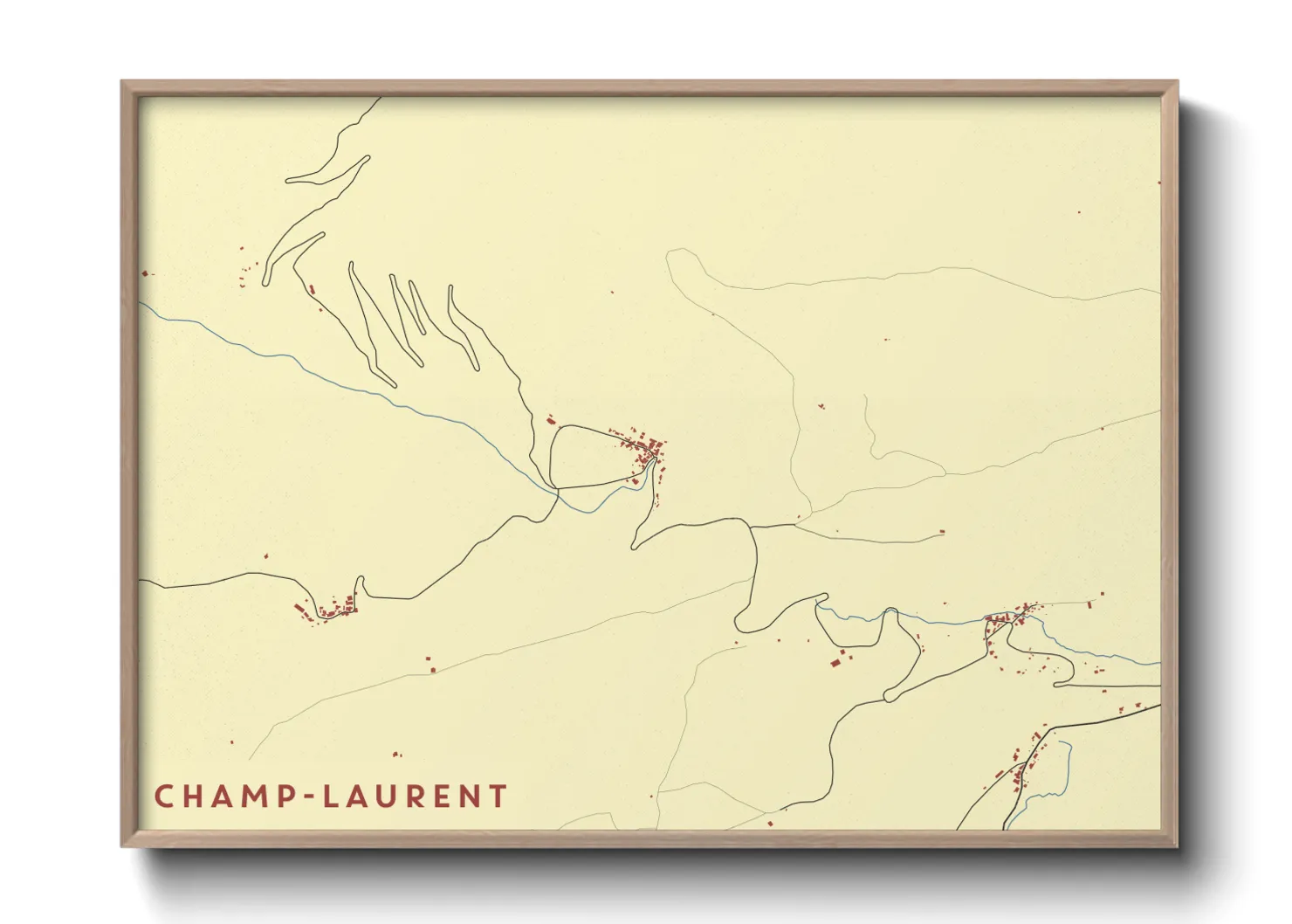Une affiche de carte sur Champ-Laurent