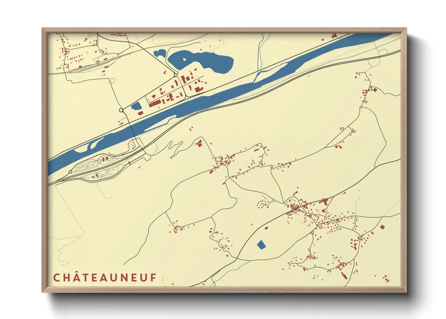Une affiche de carte sur Châteauneuf