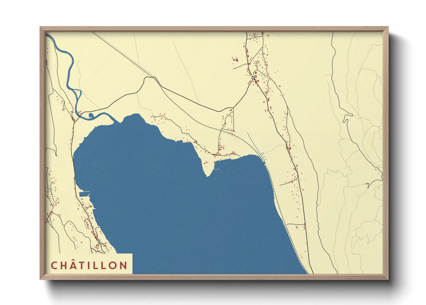 Une affiche de carte sur Châtillon