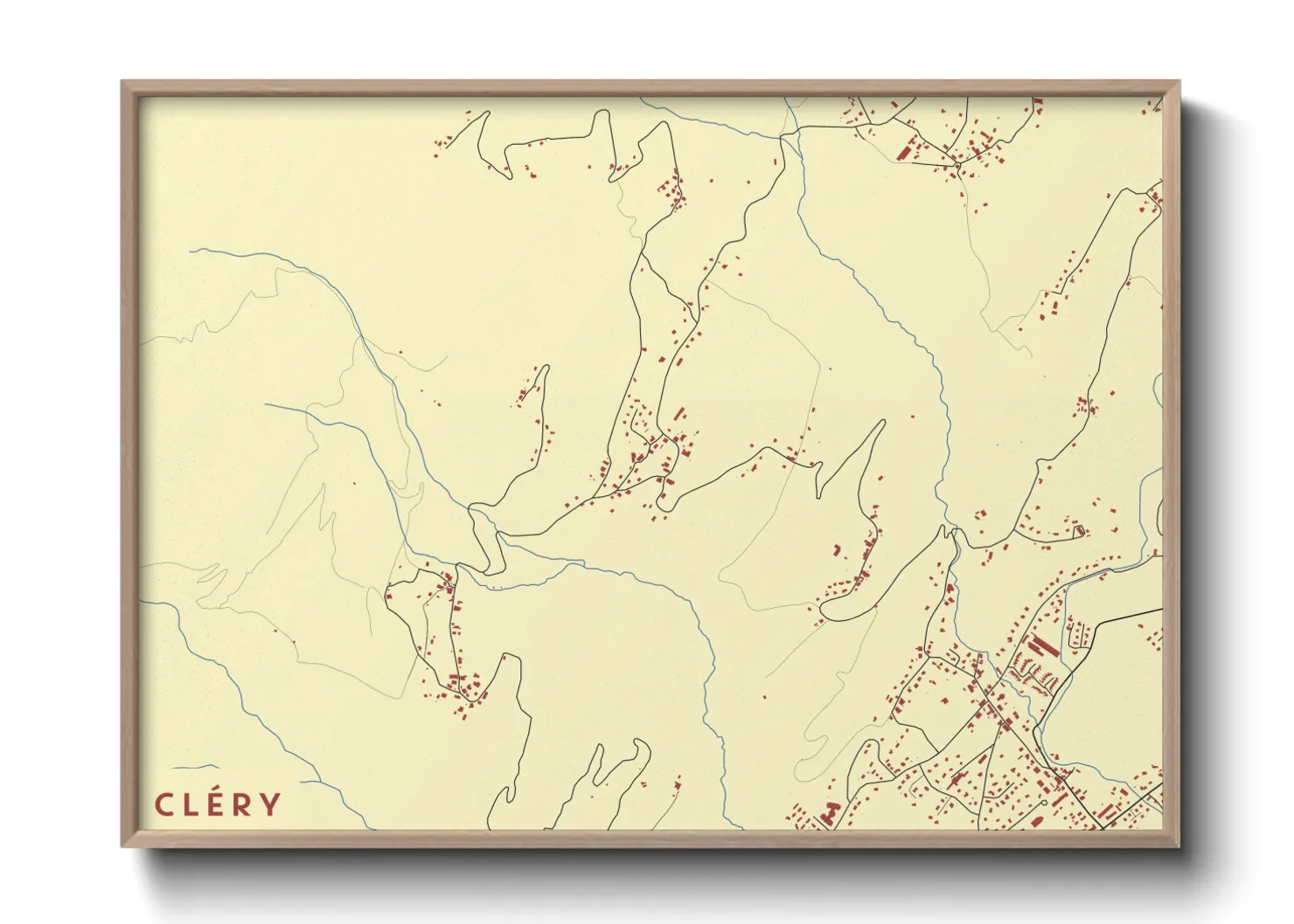 Une affiche de carte sur Cléry