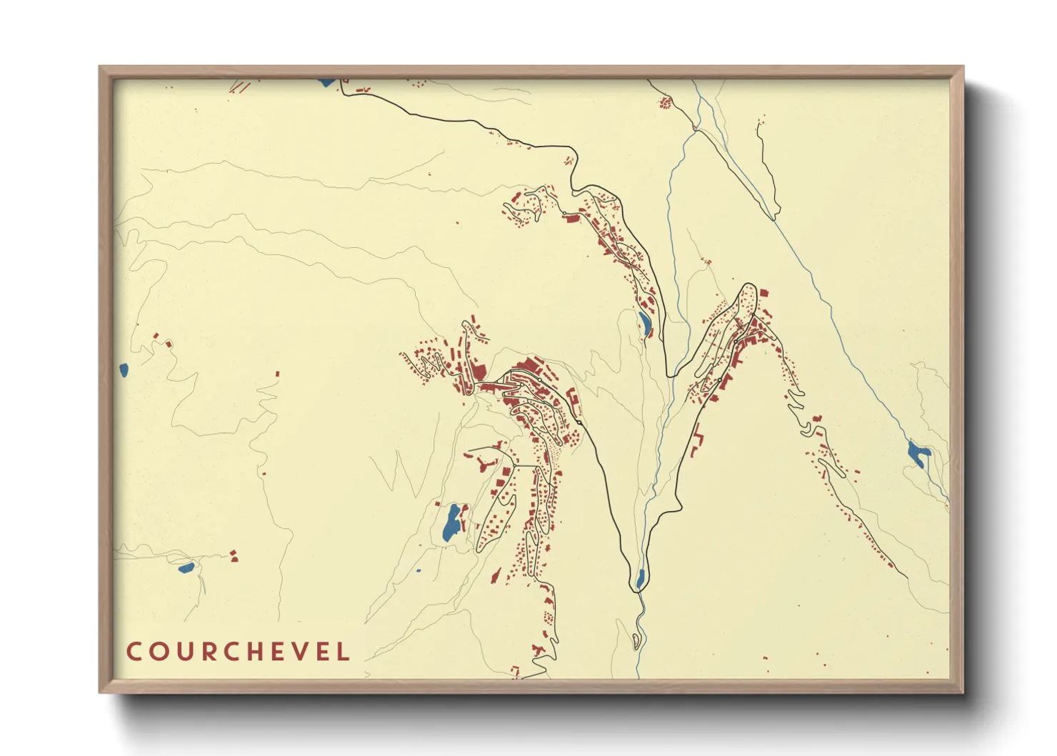 Une affiche de carte sur Courchevel