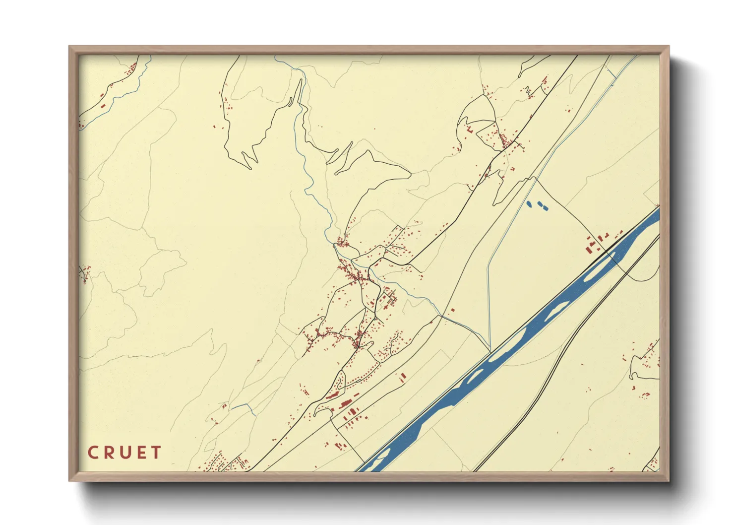 Une affiche de carte sur Cruet