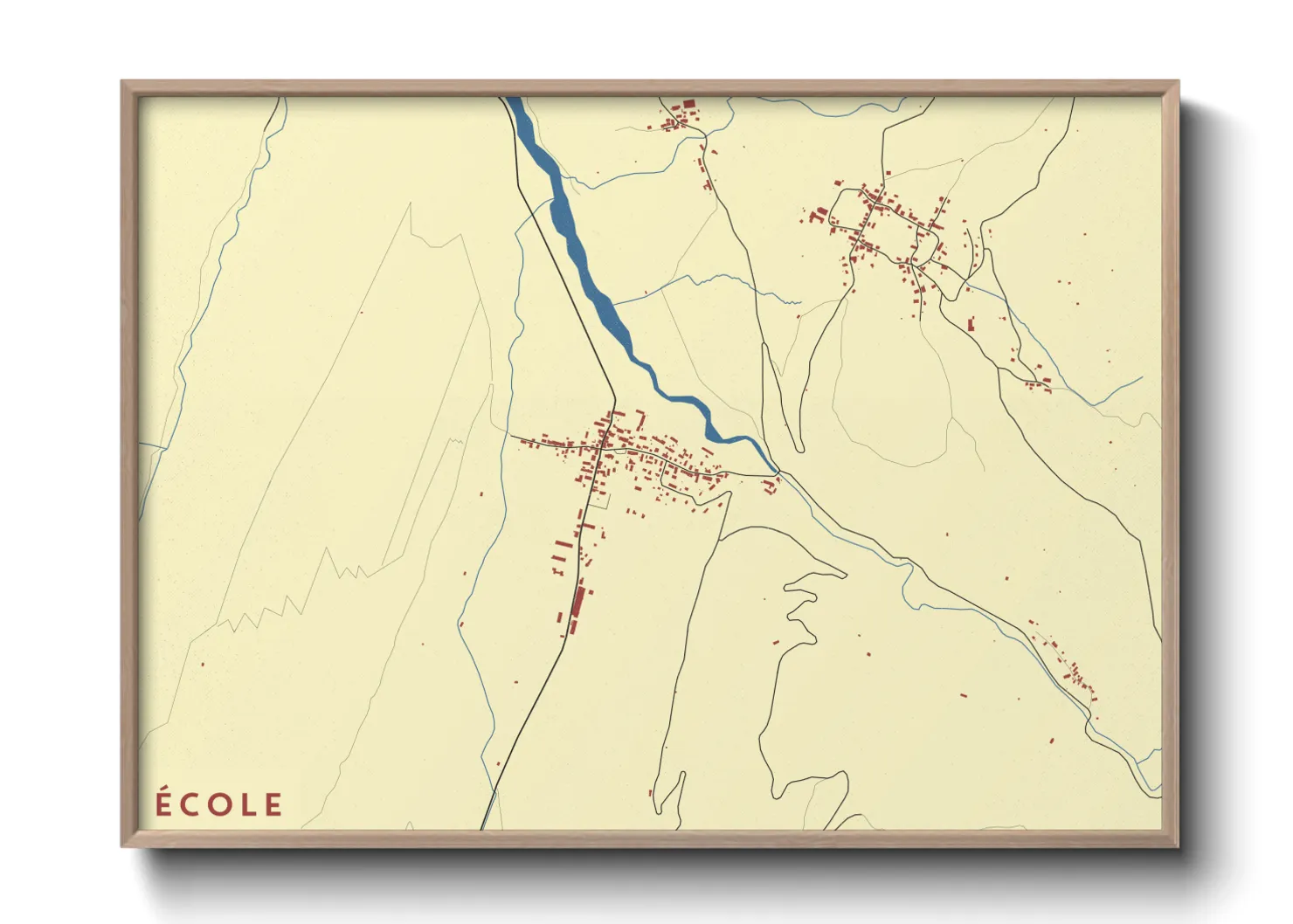 Une affiche de carte sur École