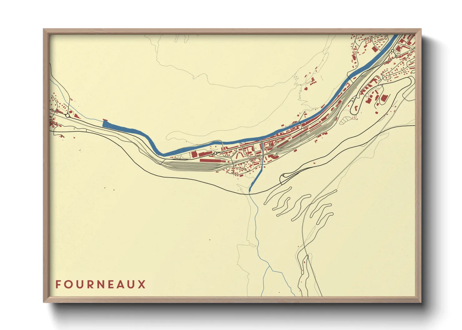 Une affiche de carte sur Fourneaux