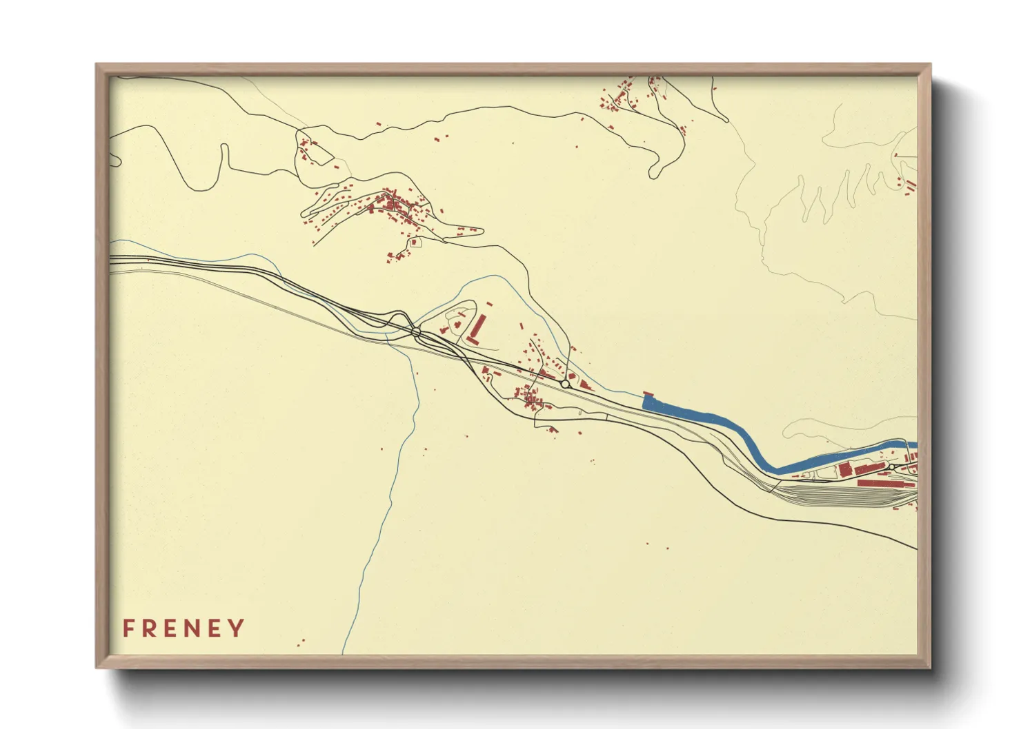 Une affiche de carte sur Freney