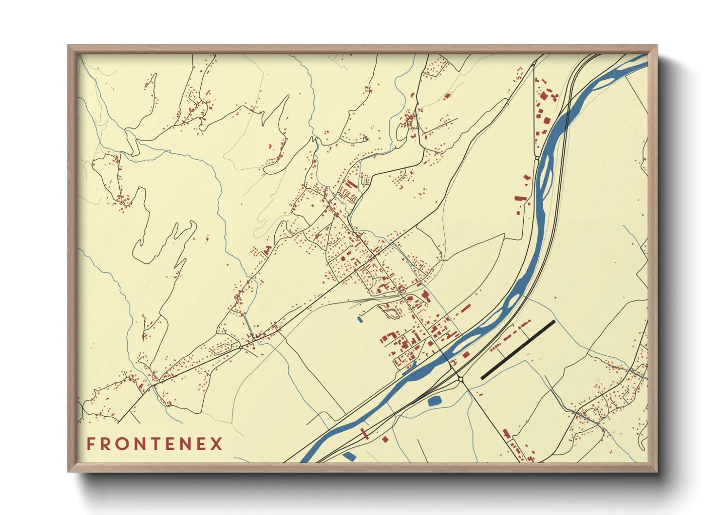 Une affiche de carte sur Frontenex