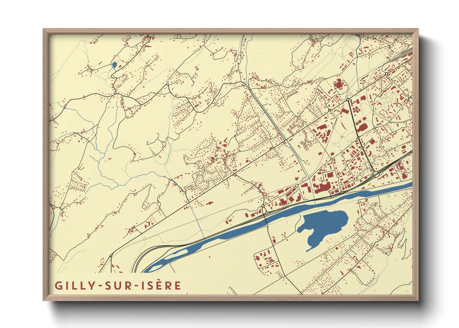 Une affiche de carte sur Gilly-sur-Isère
