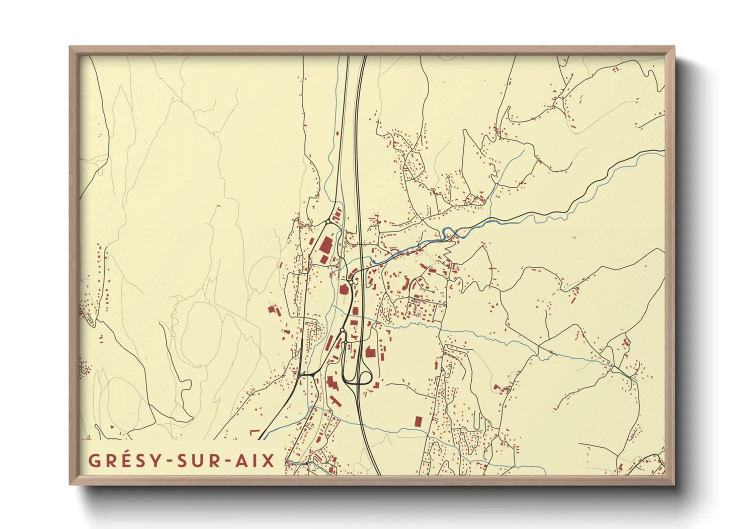Une affiche de carte sur Grésy-sur-Aix
