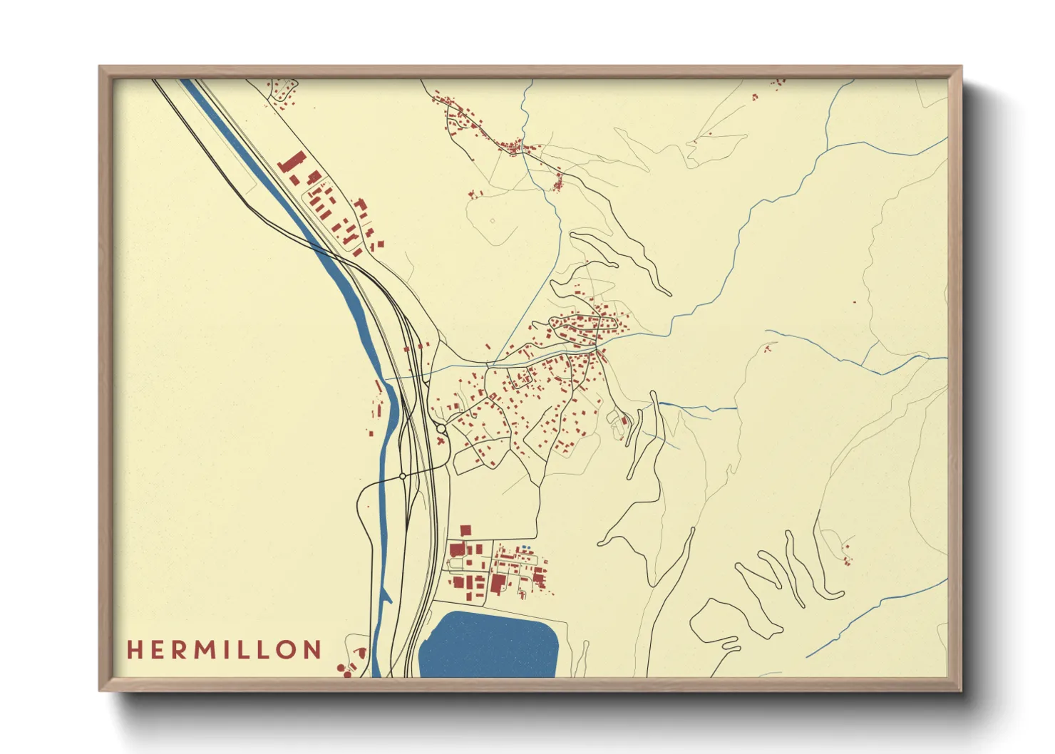 Une affiche de carte sur Hermillon
