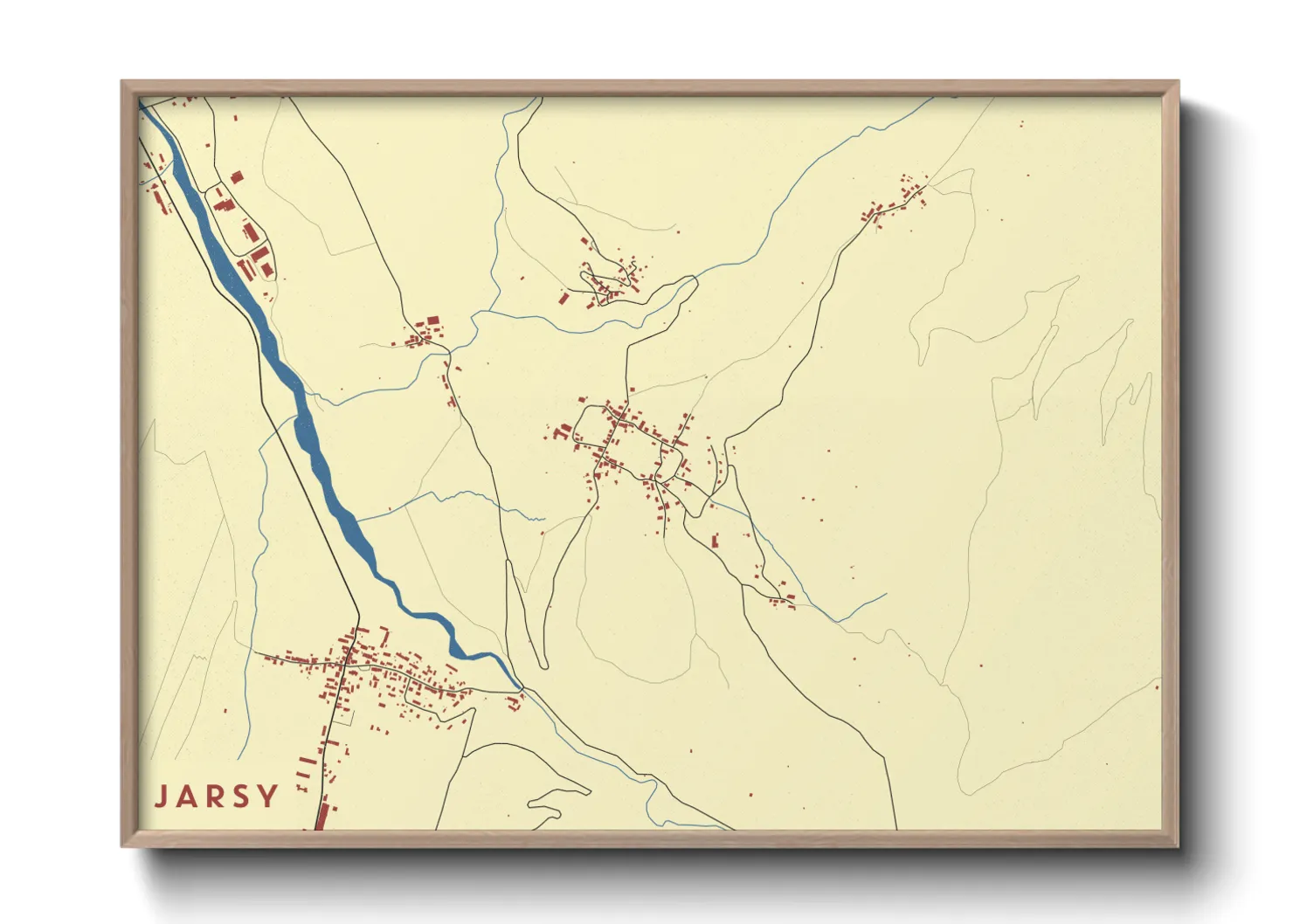 Une affiche de carte sur Jarsy