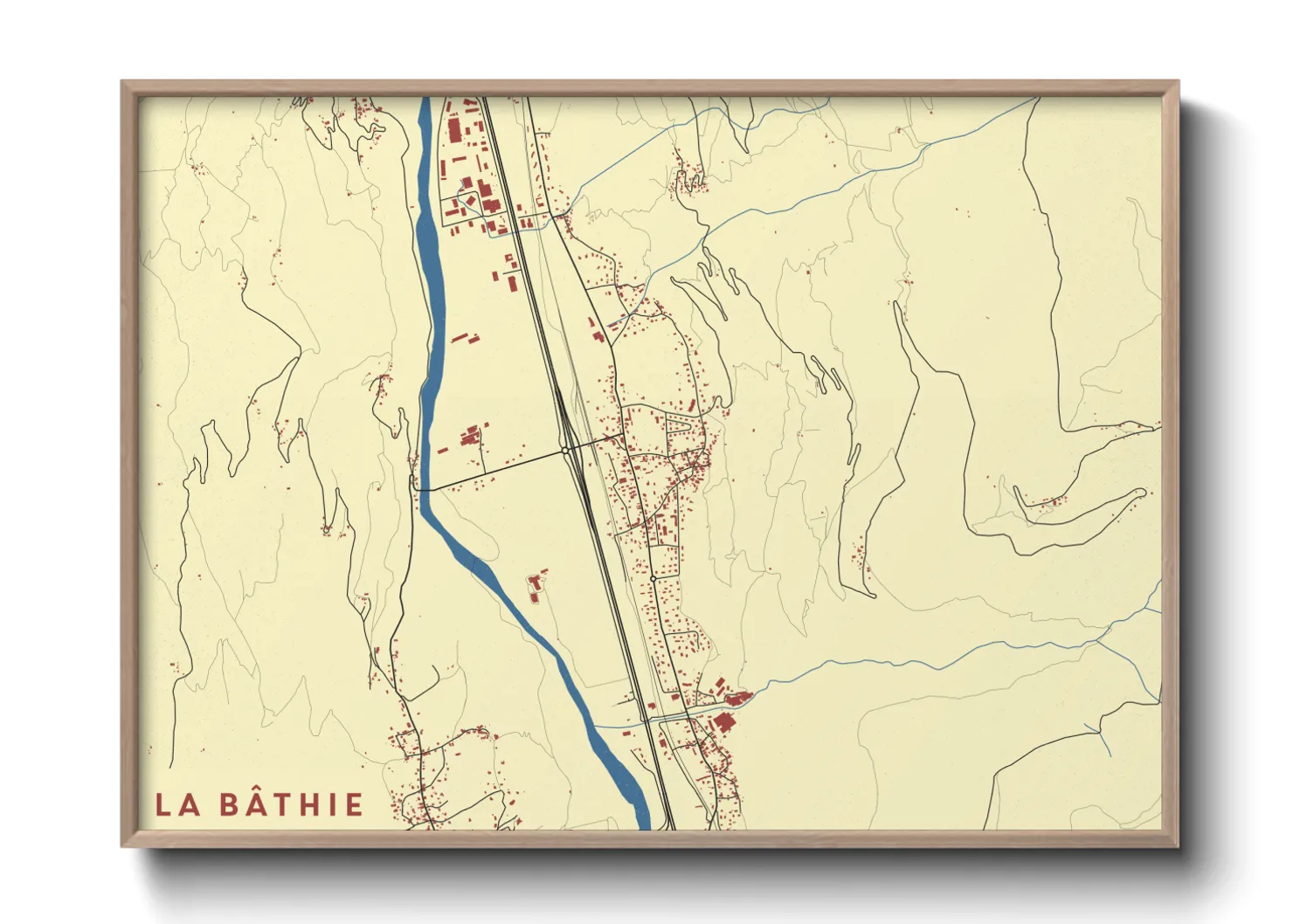 Une affiche de carte sur La Bâthie