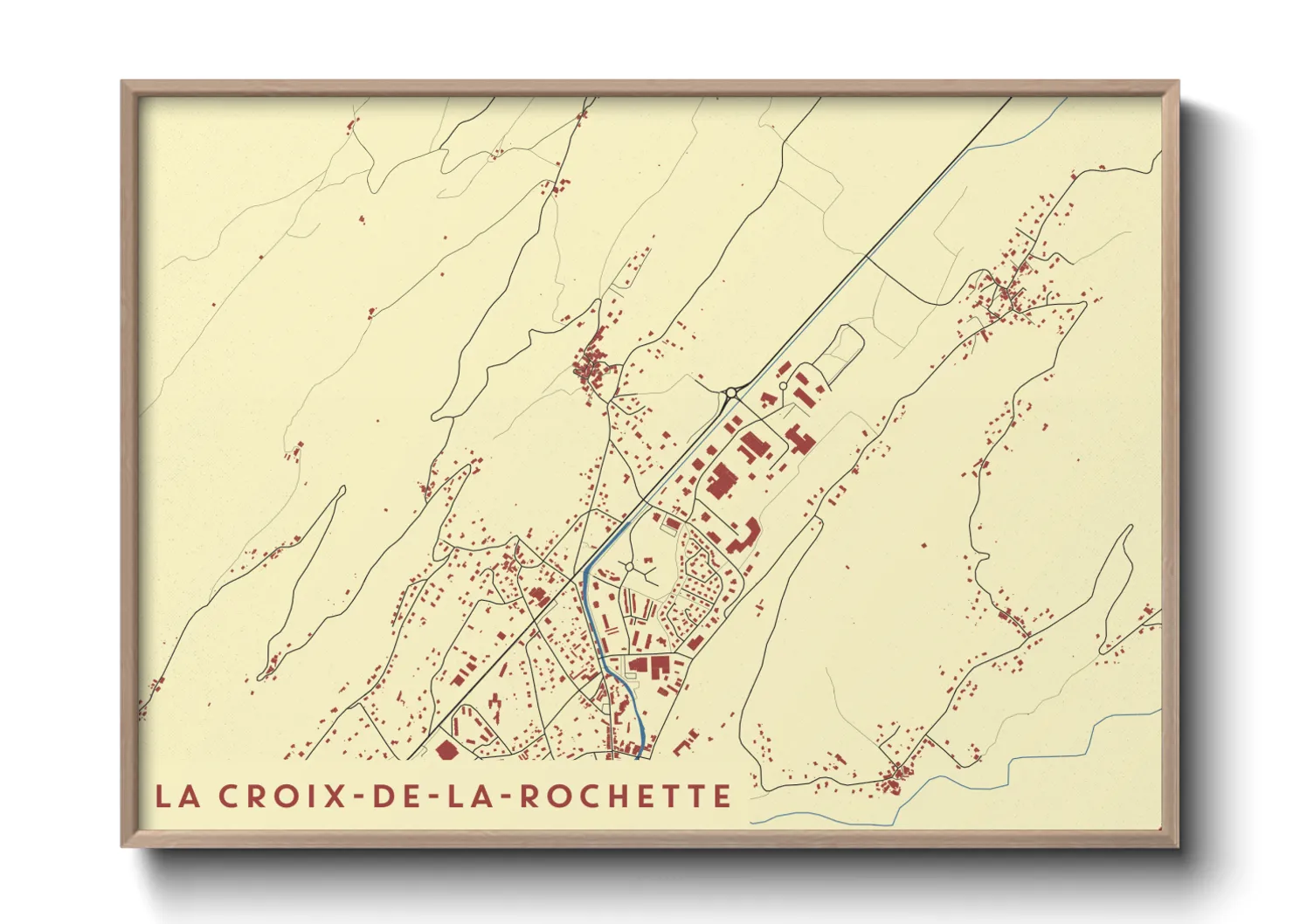 Une affiche de carte sur La Croix-de-la-Rochette
