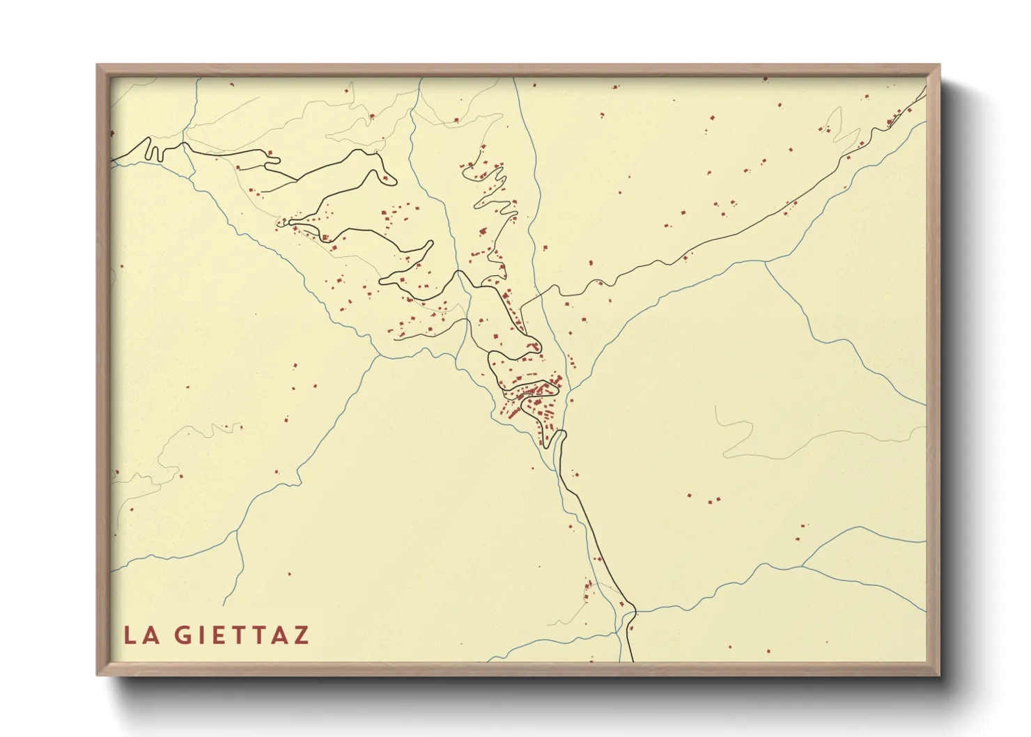Une affiche de carte sur La Giettaz
