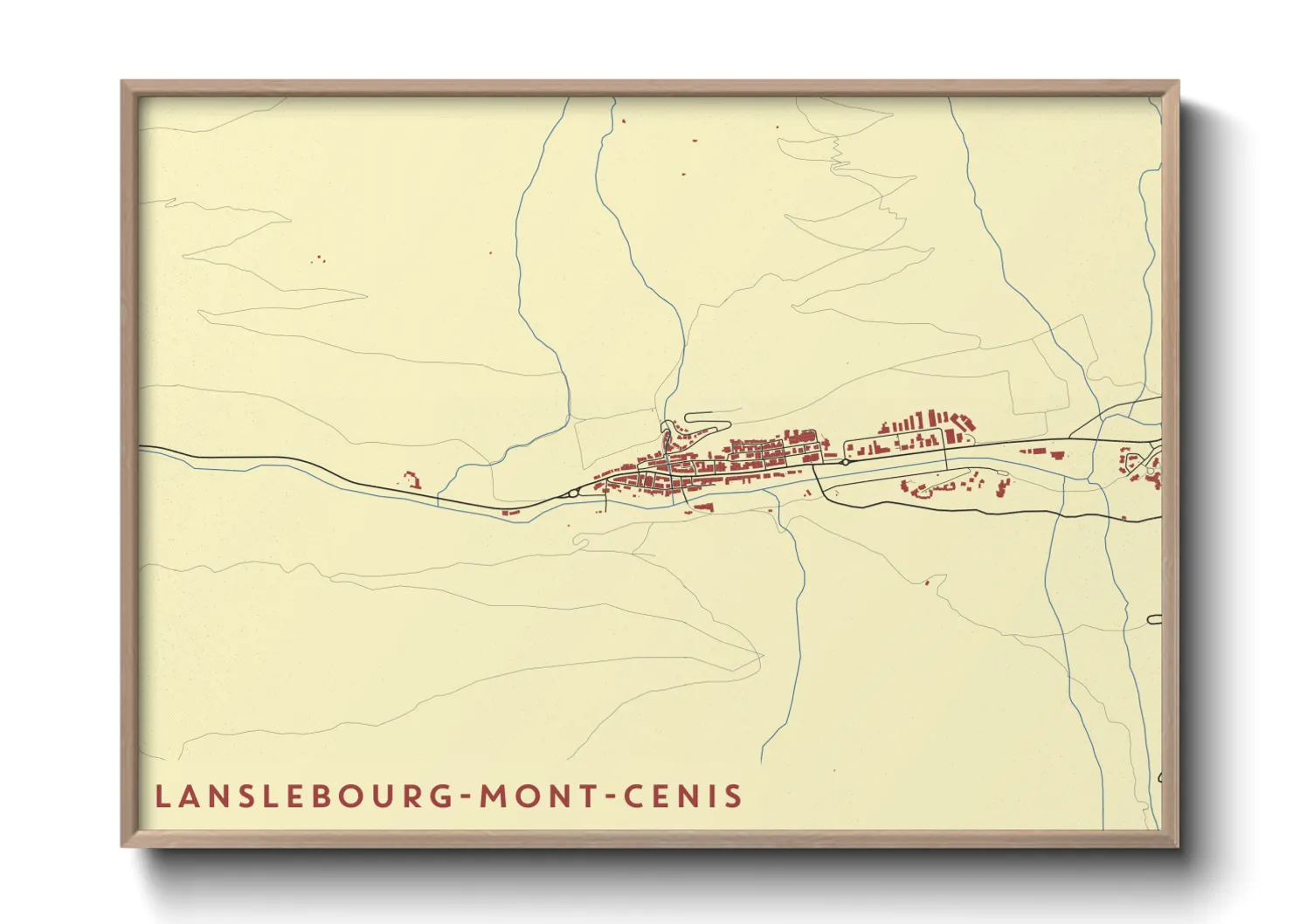 Une affiche de carte sur Lanslebourg-Mont-Cenis