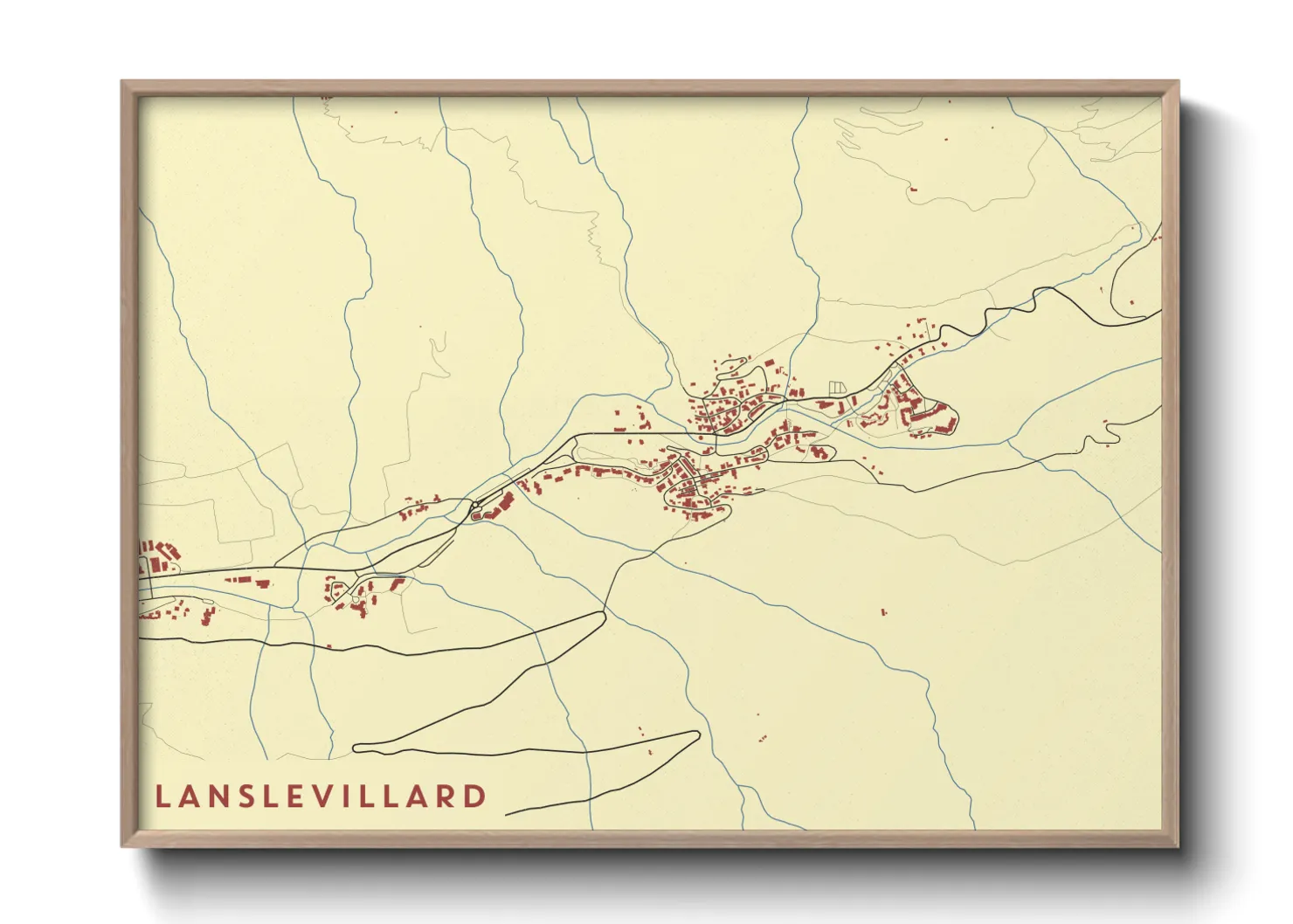 Une affiche de carte sur Lanslevillard
