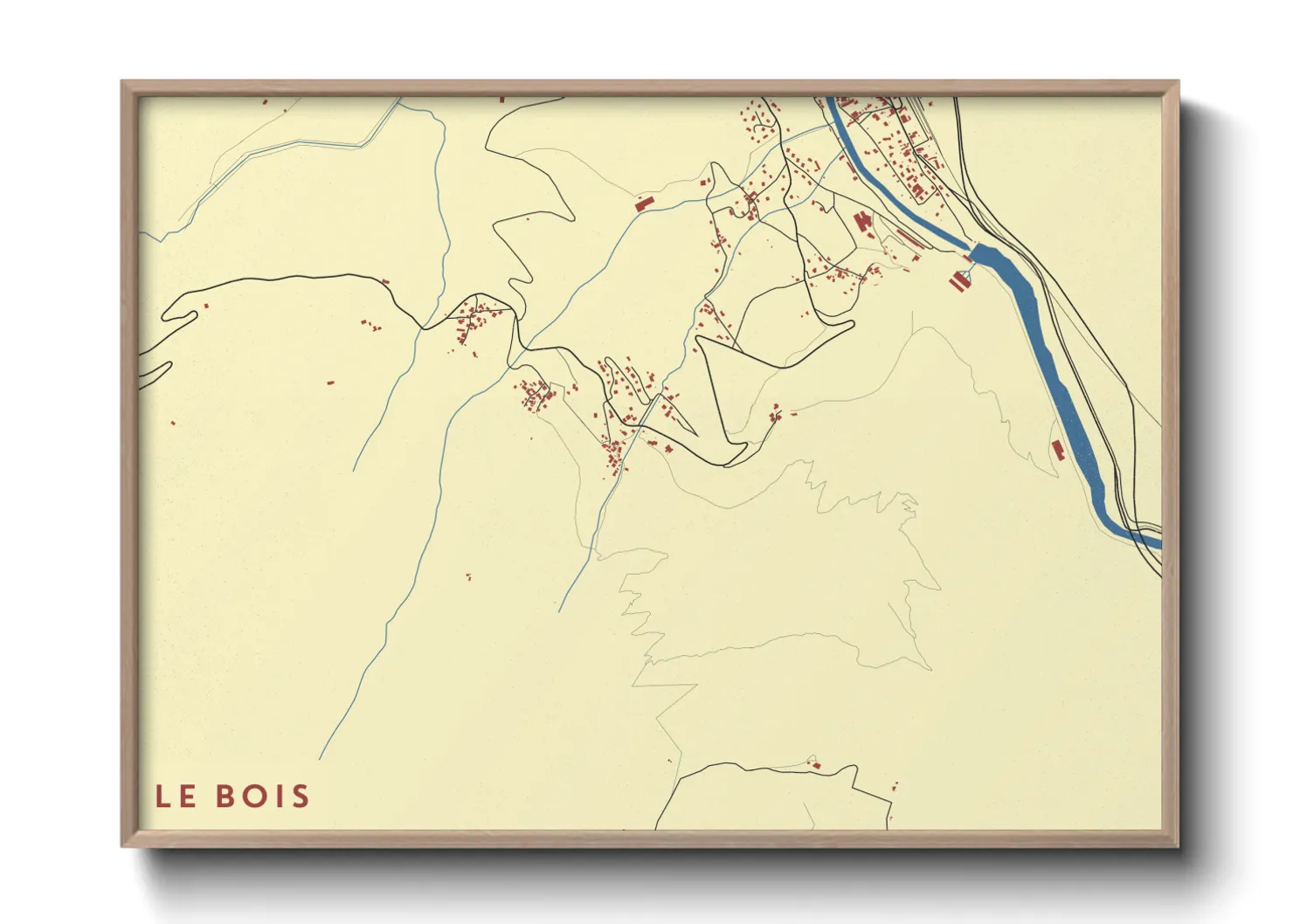 Une affiche de carte sur Le Bois