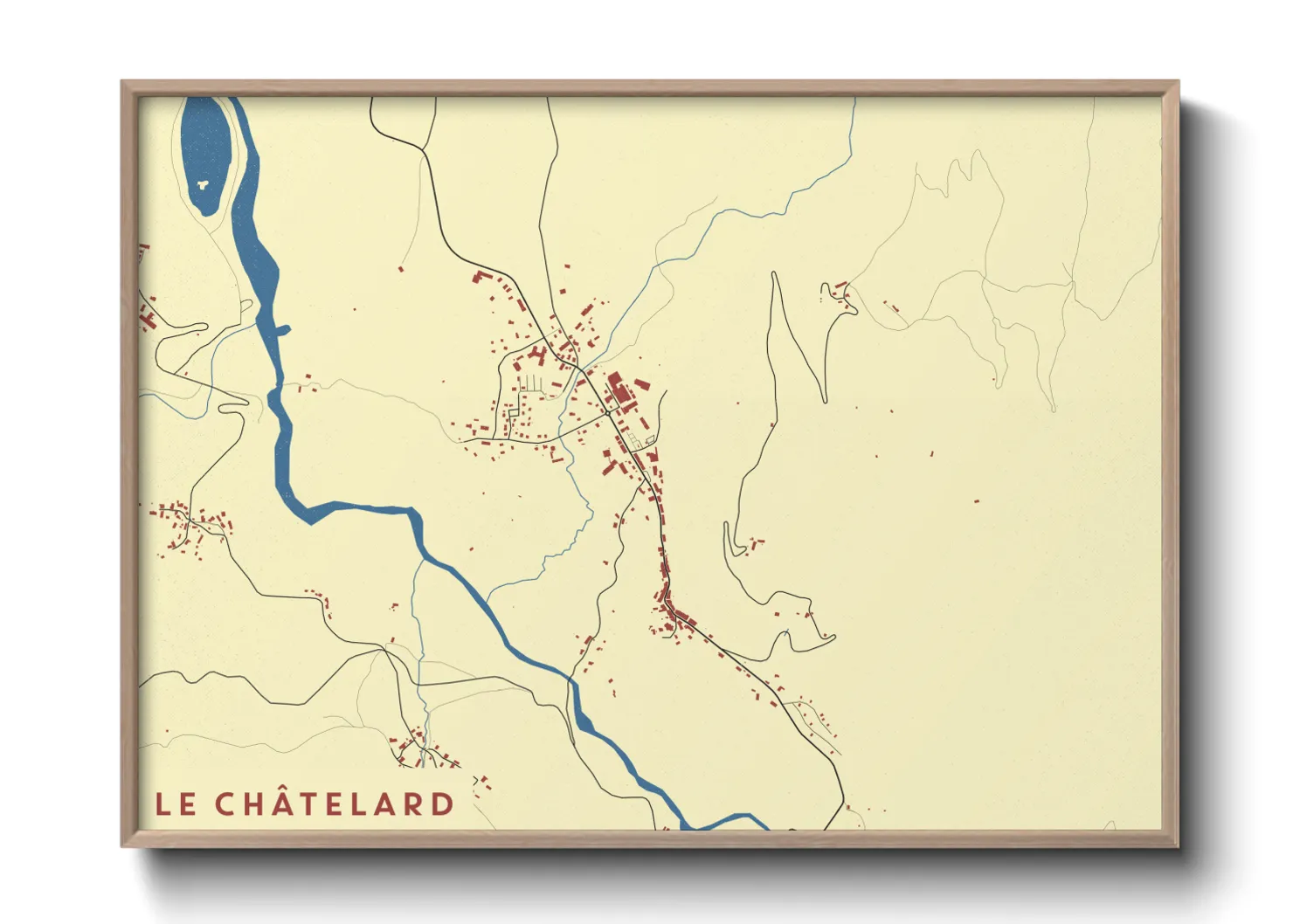 Une affiche de carte sur Le Châtelard