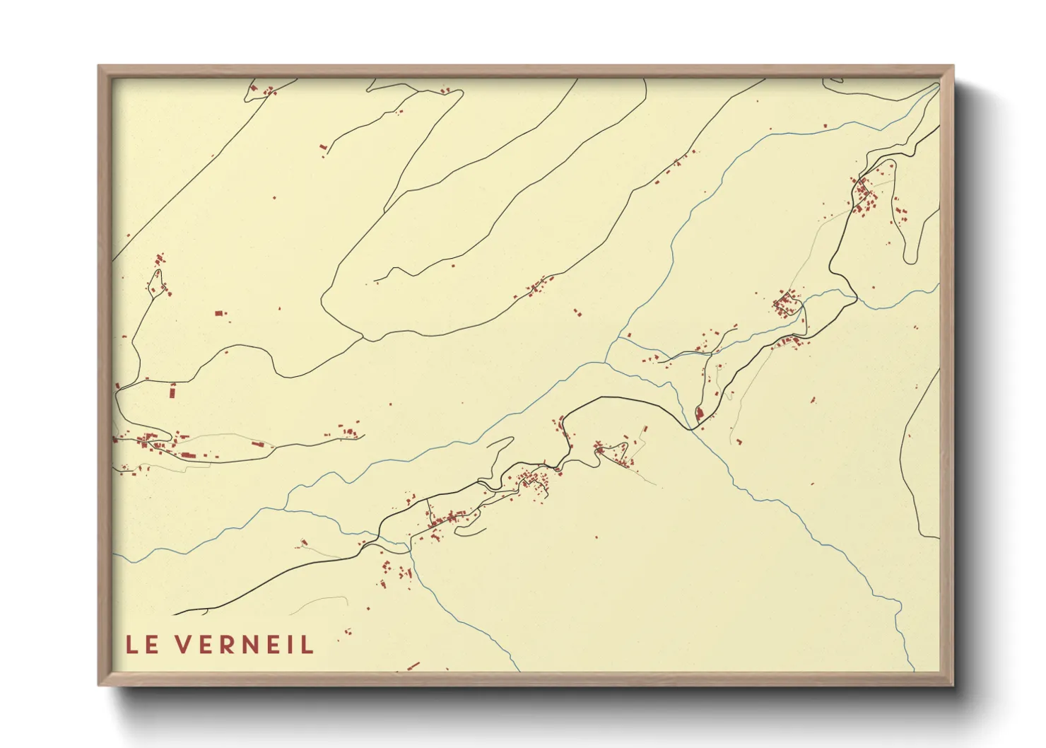 Une affiche de carte sur Le Verneil