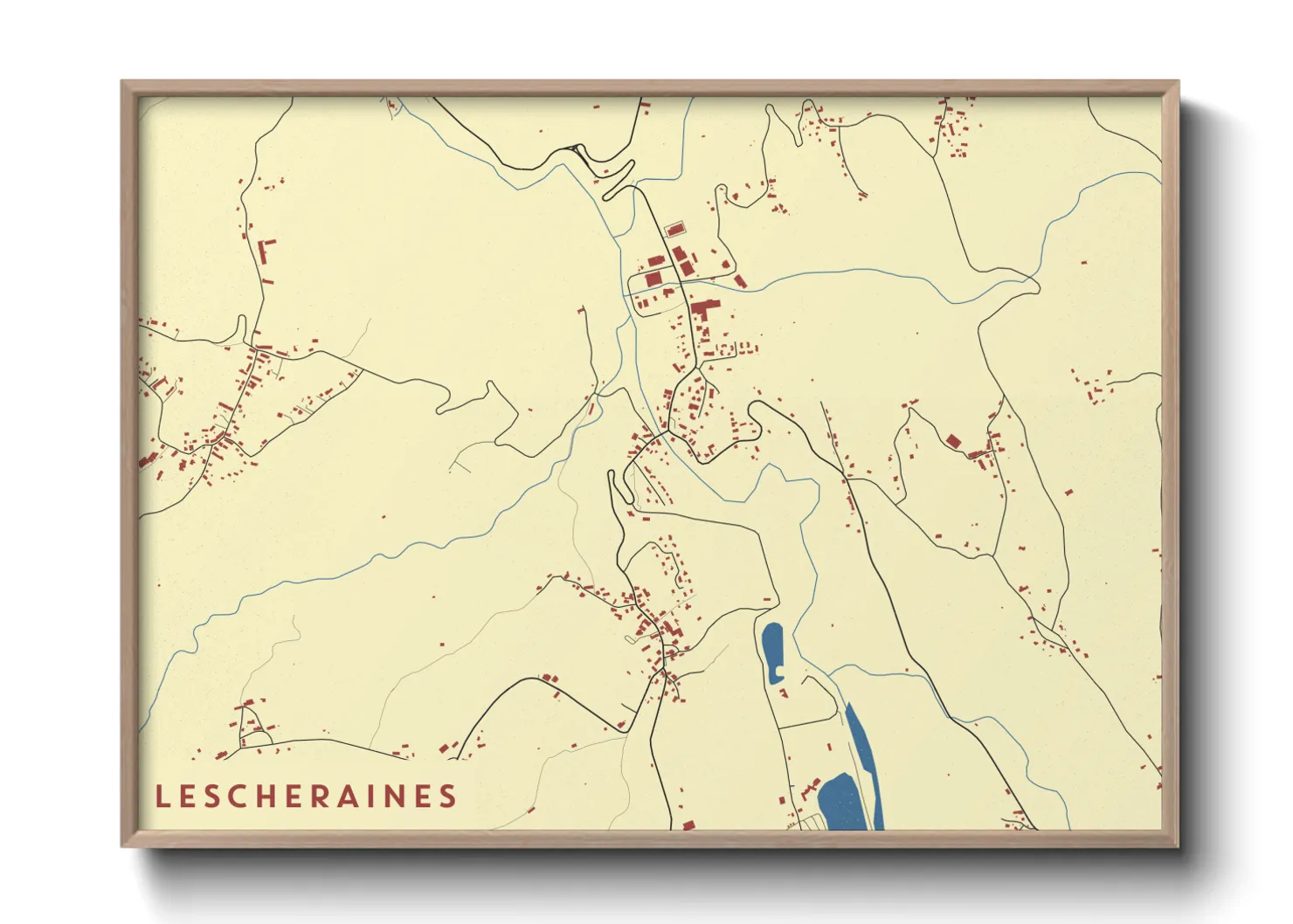 Une affiche de carte sur Lescheraines