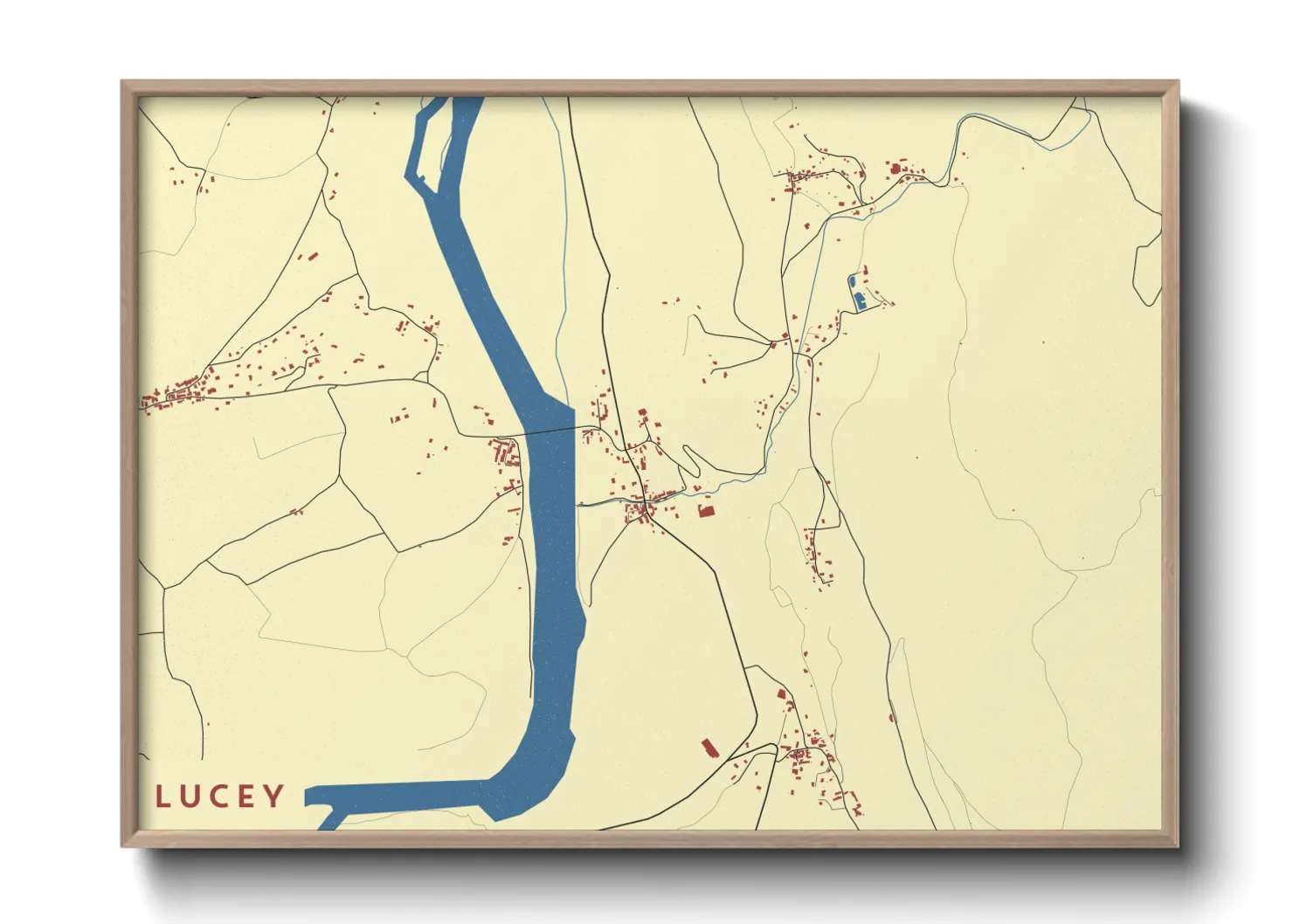 Une affiche de carte sur Lucey