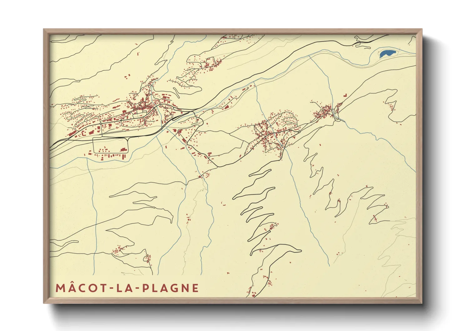 Une affiche de carte sur Mâcot-la-Plagne