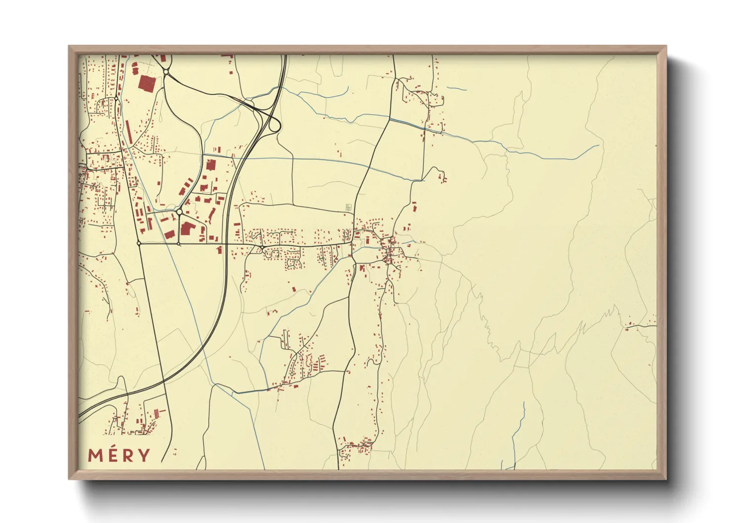 Une affiche de carte sur Méry