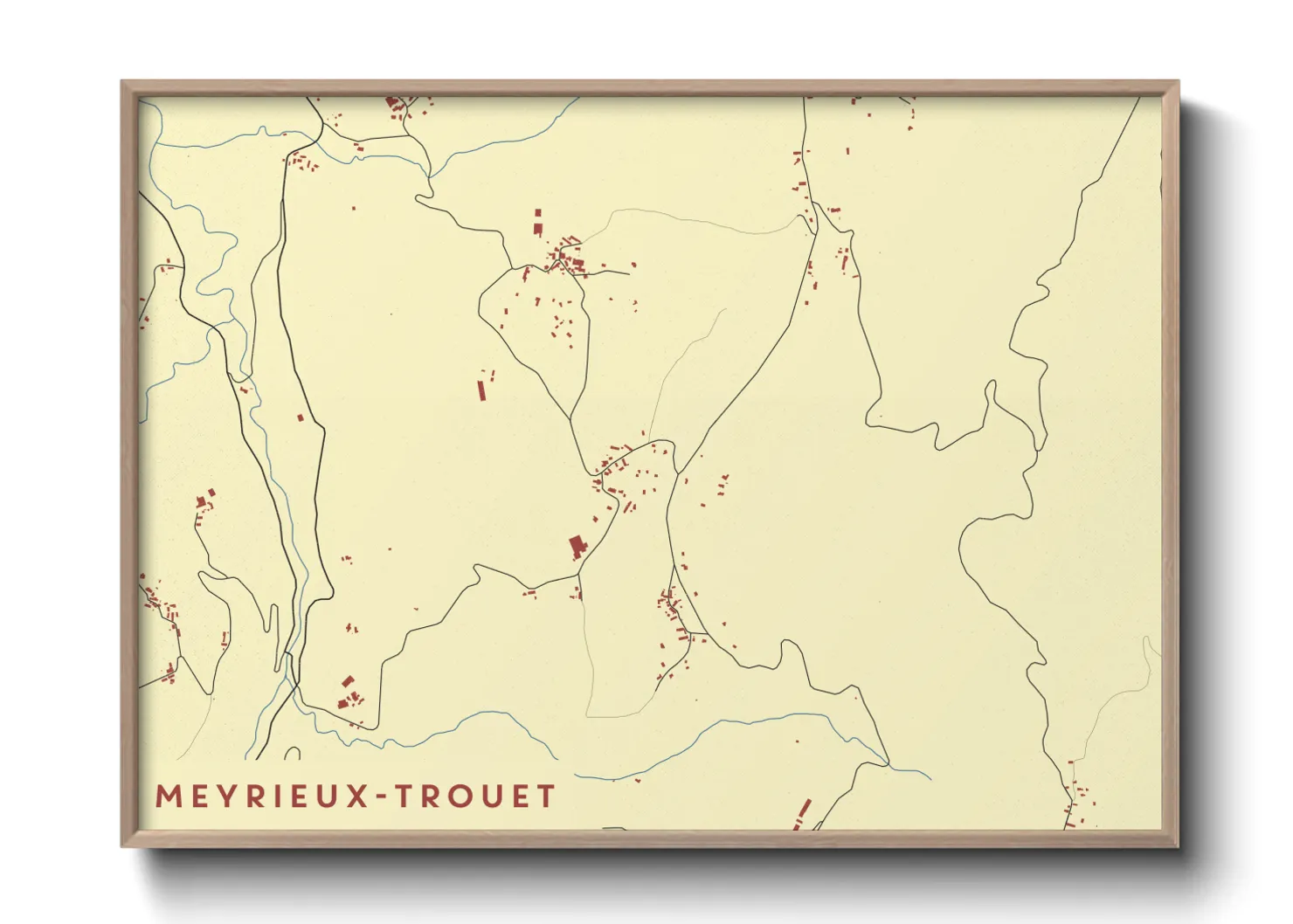 Une affiche de carte sur Meyrieux-Trouet