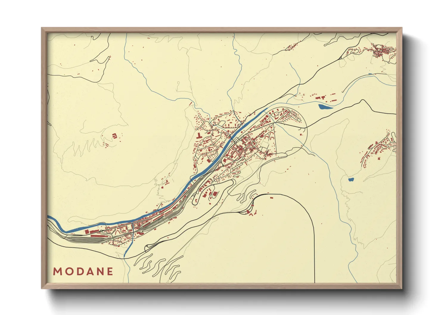 Une affiche de carte sur Modane