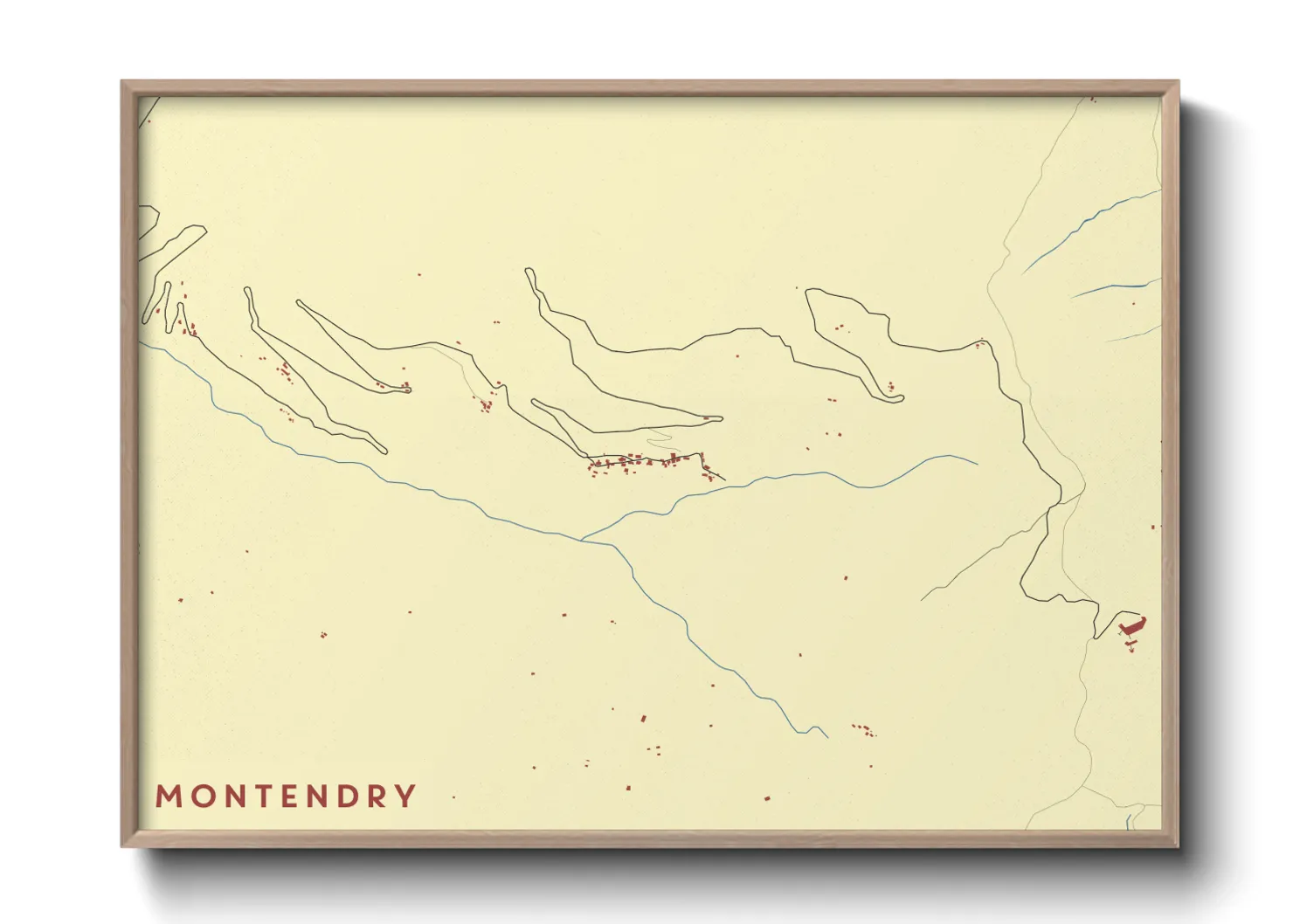 Une affiche de carte sur Montendry