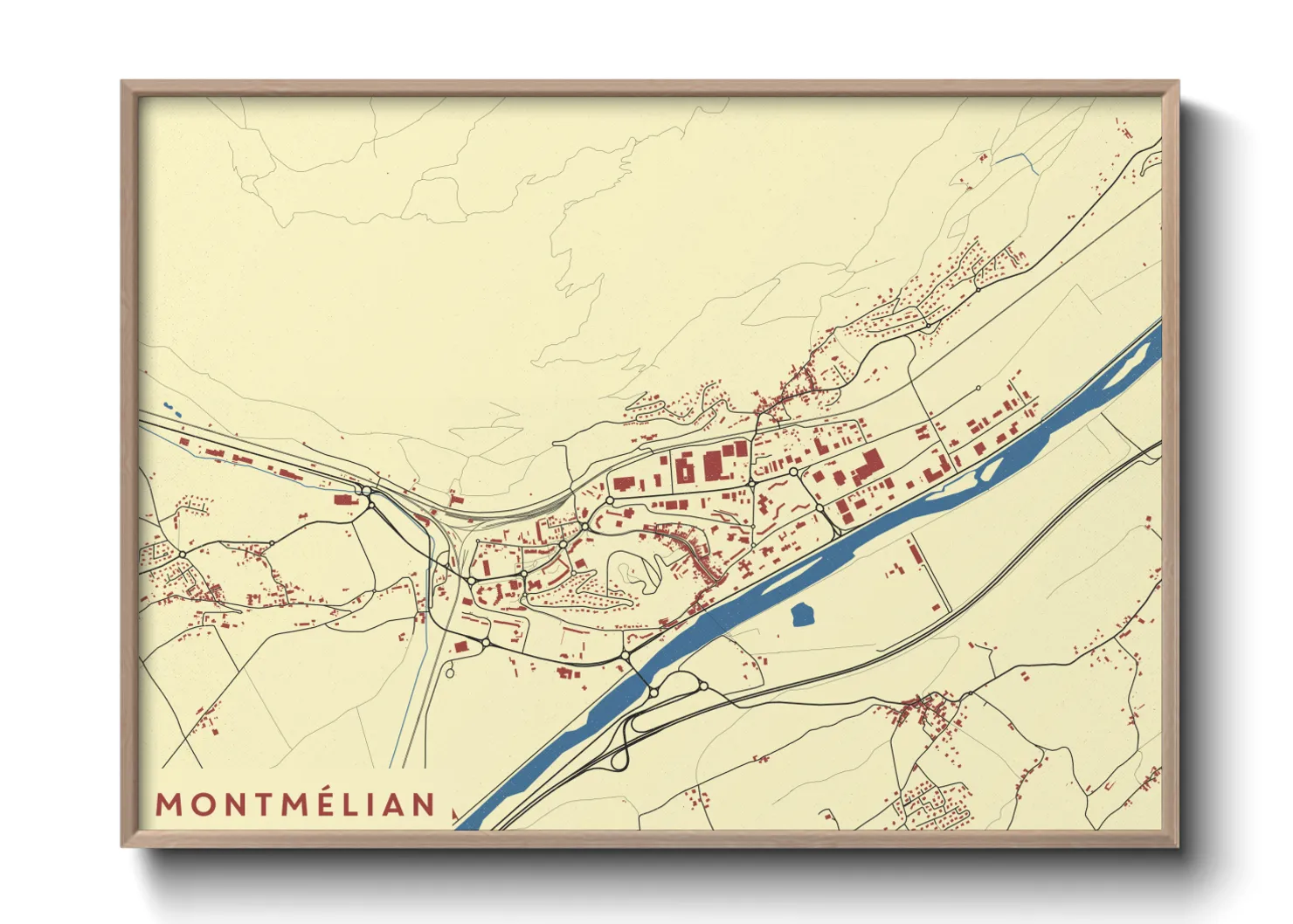 Une affiche de carte sur Montmélian